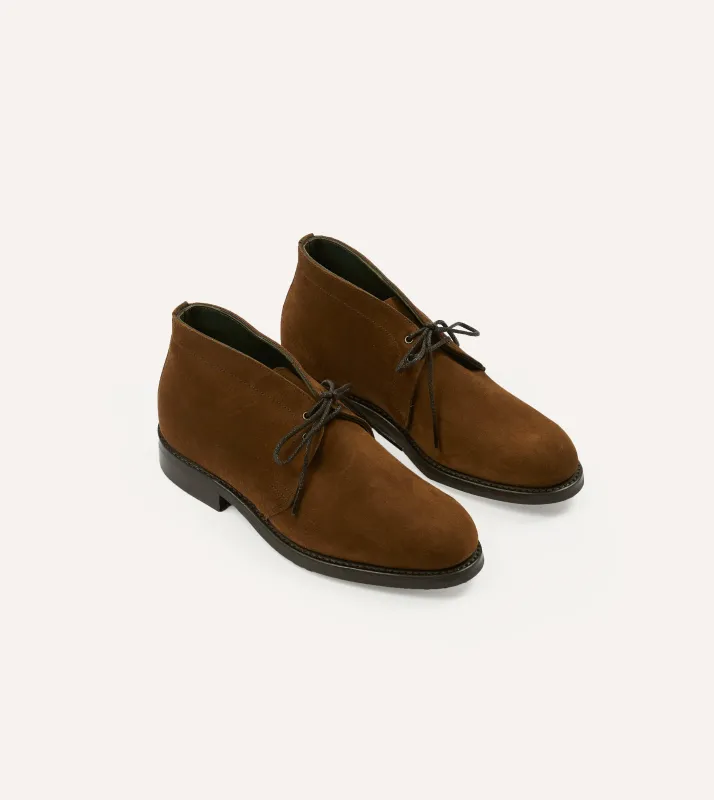 Snuff Suede Murphy Goodyear Welted Chukka Boot sold by Drake's London
