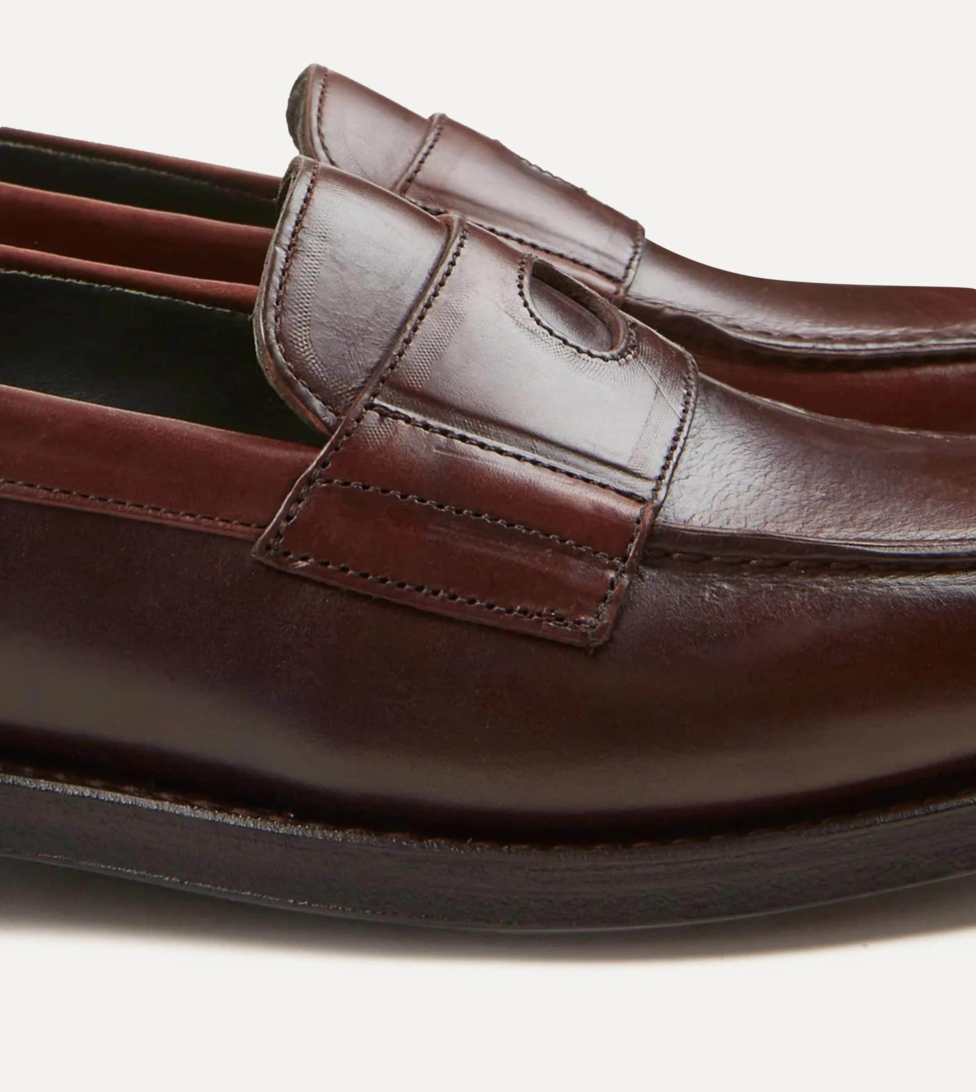 Brown Leather Charles Goodyear Welted Penny Loafer sold by Drake's London product image thumbnail 3