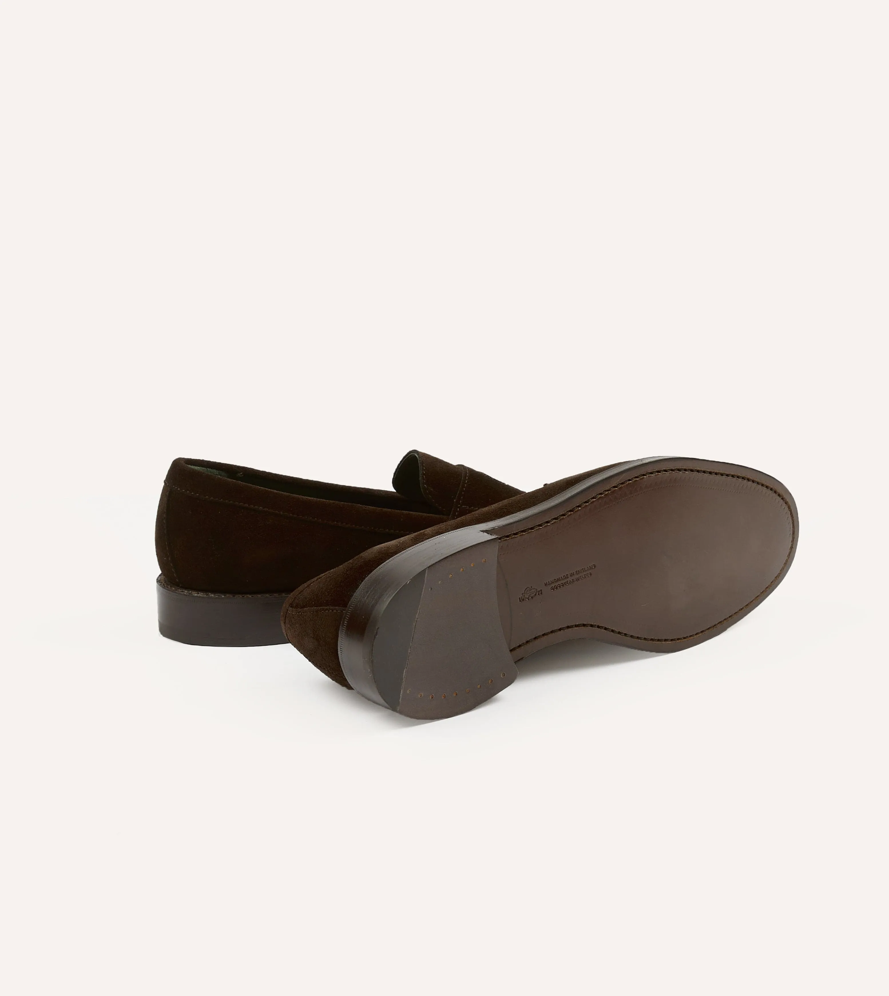 Brown Suede Charles Goodyear Welted Penny Loafer sold by Drake's London product image thumbnail 2