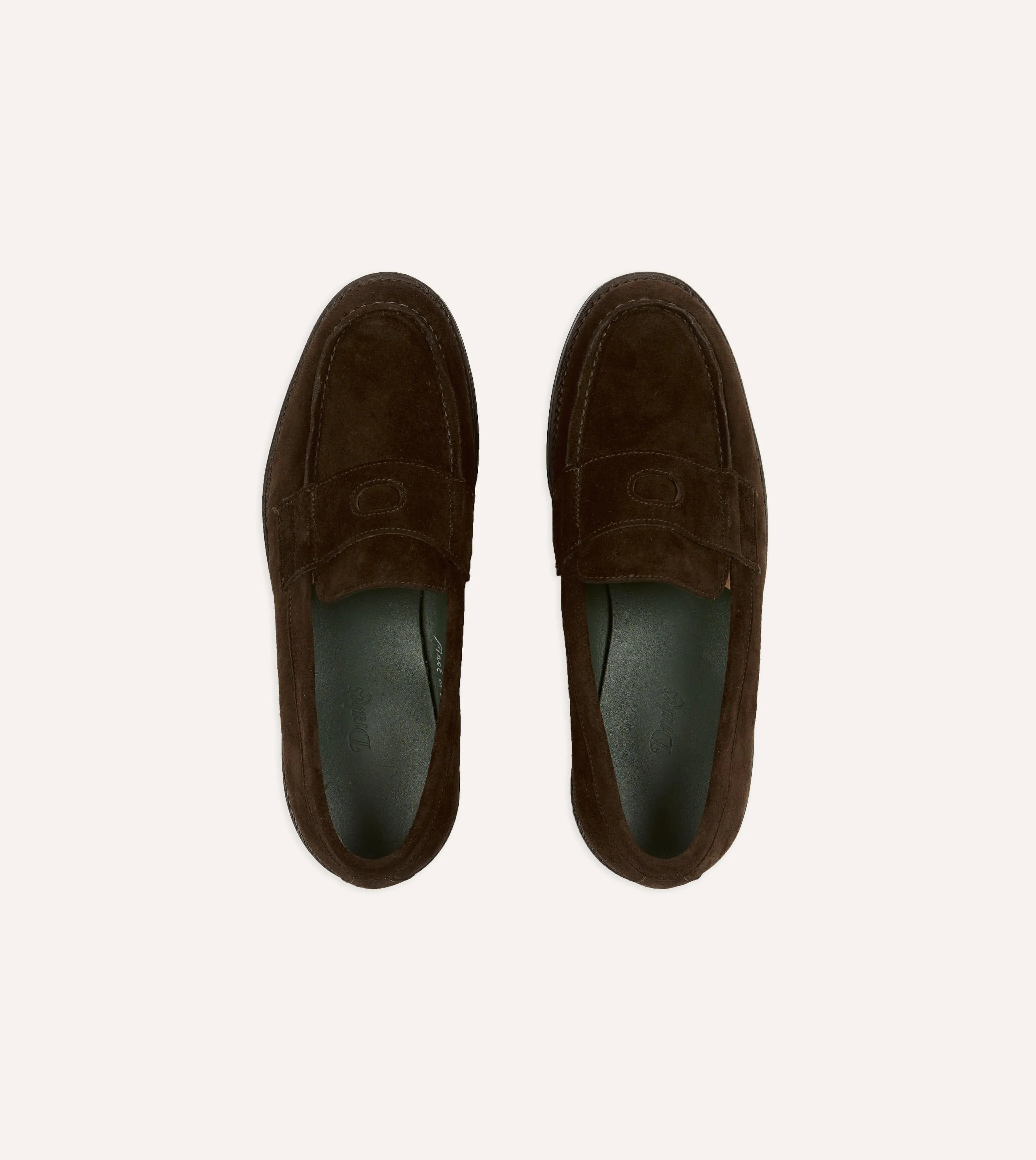 Brown Suede Charles Goodyear Welted Penny Loafer sold by Drake's London product image thumbnail 4