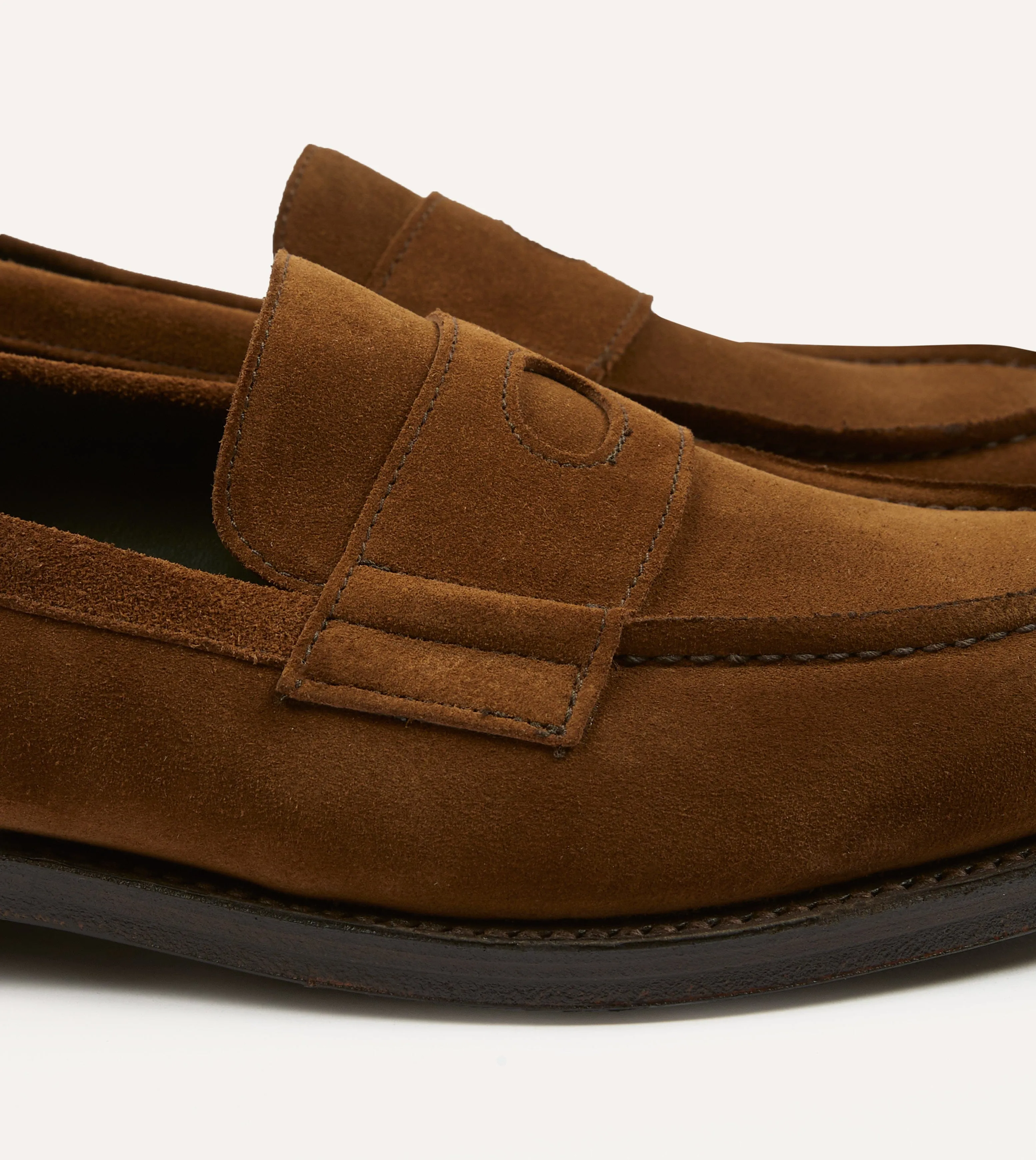 Snuff Suede Charles Goodyear Welted Penny Loafer sold by Drake's London product image thumbnail 3