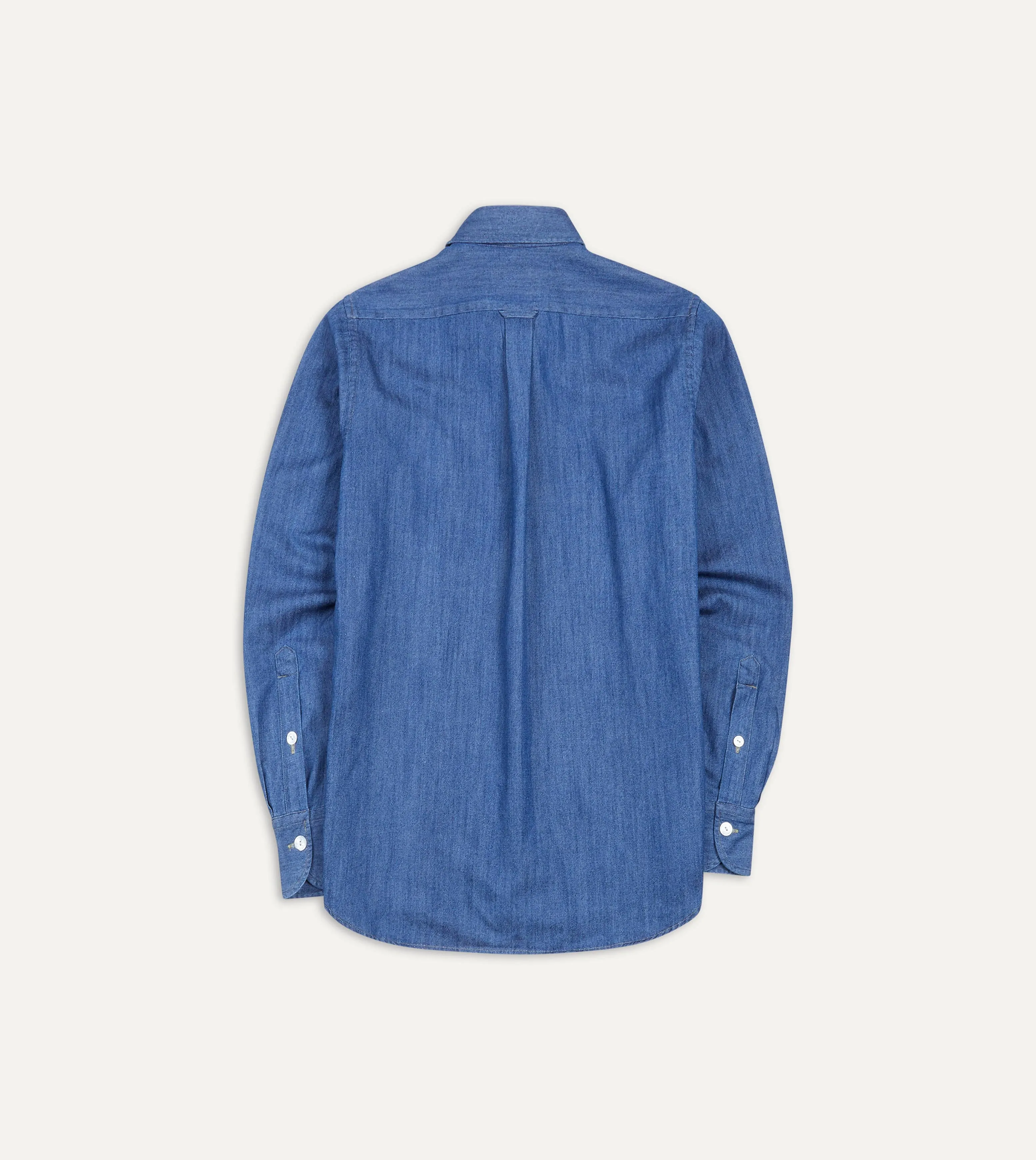 Mid-Blue Washed Denim Cotton Two-Pocket Work Shirt sold by Drake's London product image thumbnail 5
