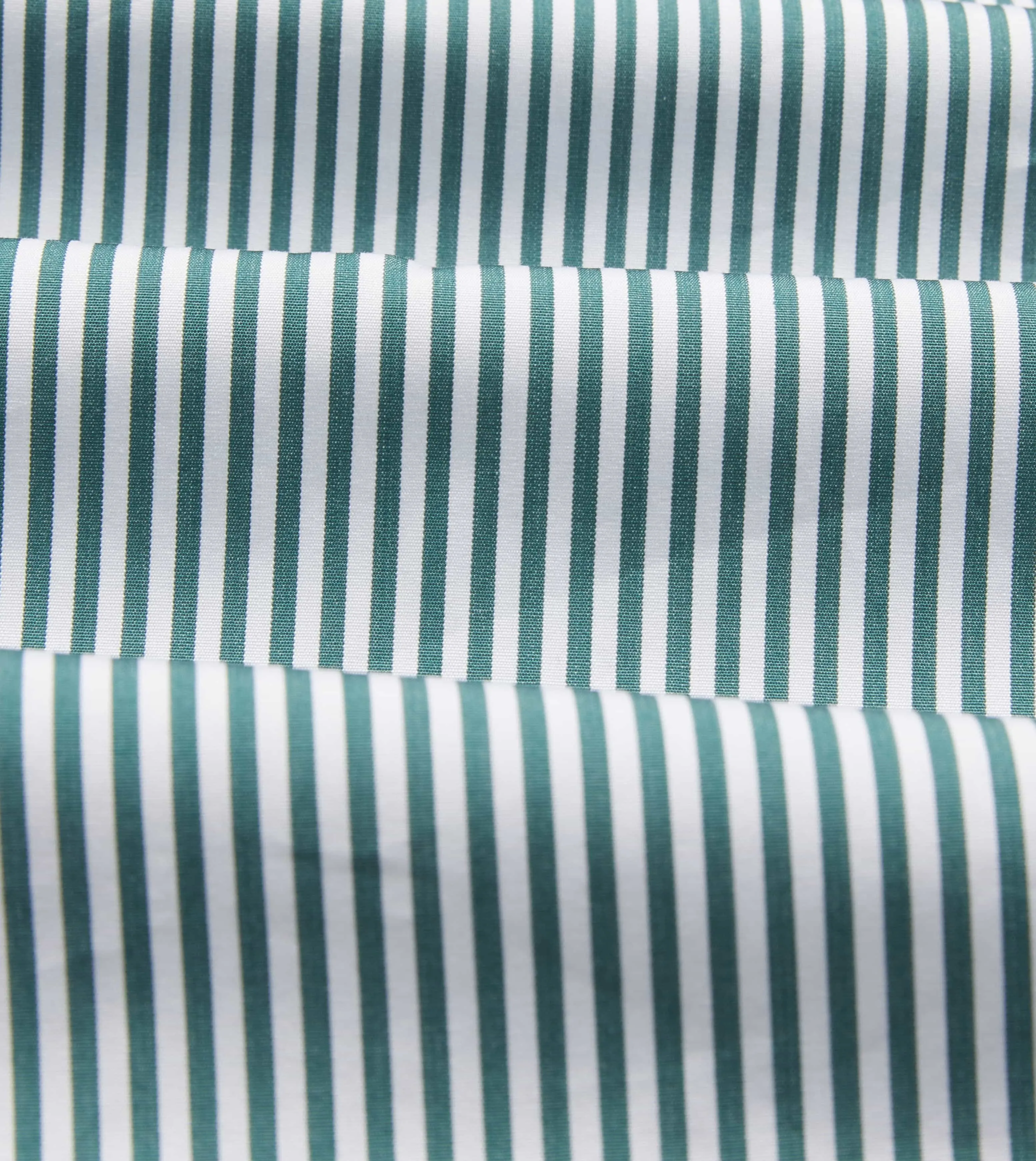 Green and White Bengal Stripe Spread Collar Cotton Poplin Shirt sold by Drake's London product image thumbnail 2