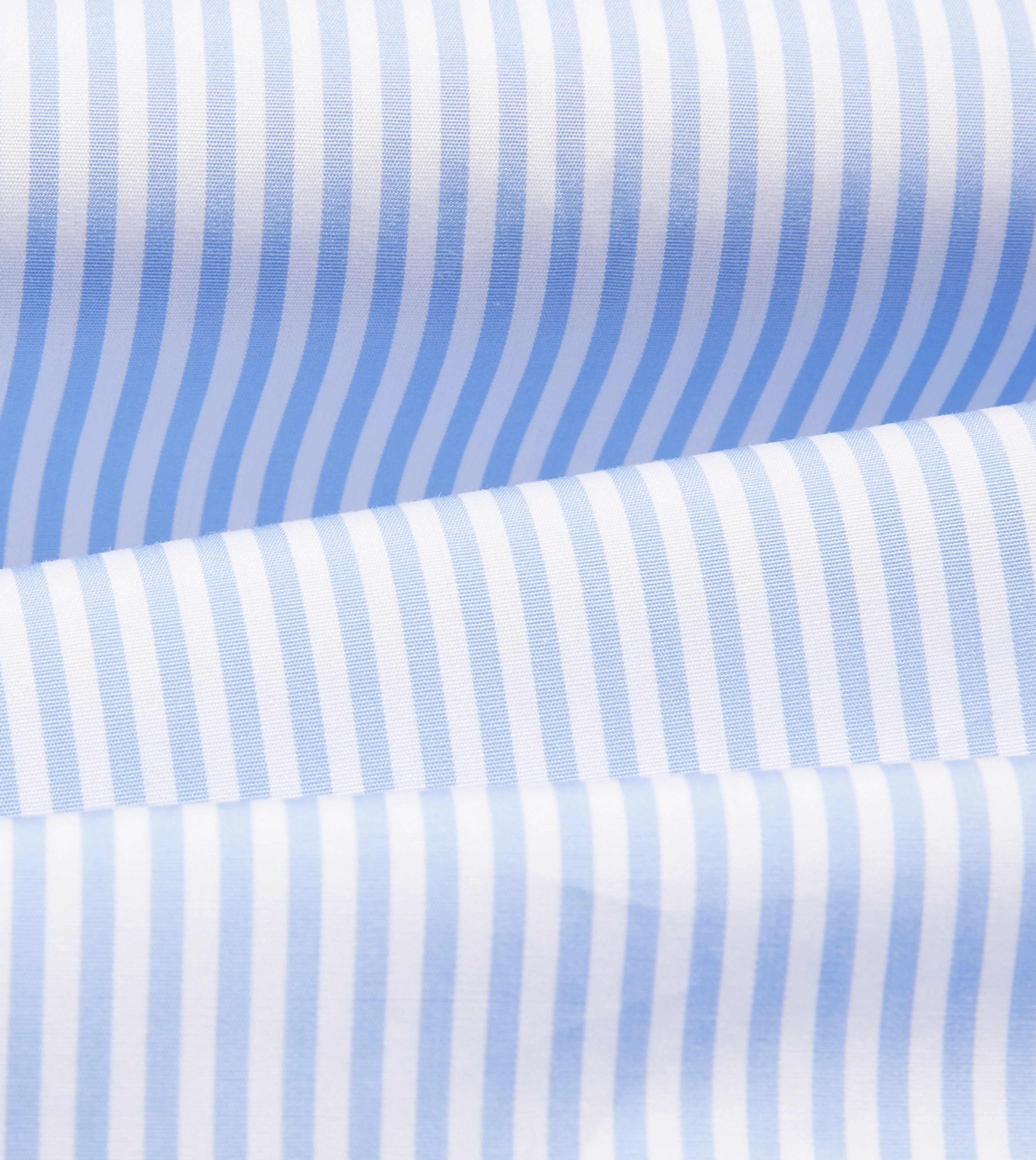 Sky Blue and White Bengal Stripe Spread Collar Cotton Poplin Shirt sold by Drake's London product image thumbnail 2