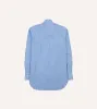 Dark Blue and White Bengal Stripe Spread Collar Cotton Poplin Shirt sold by Drake's London
