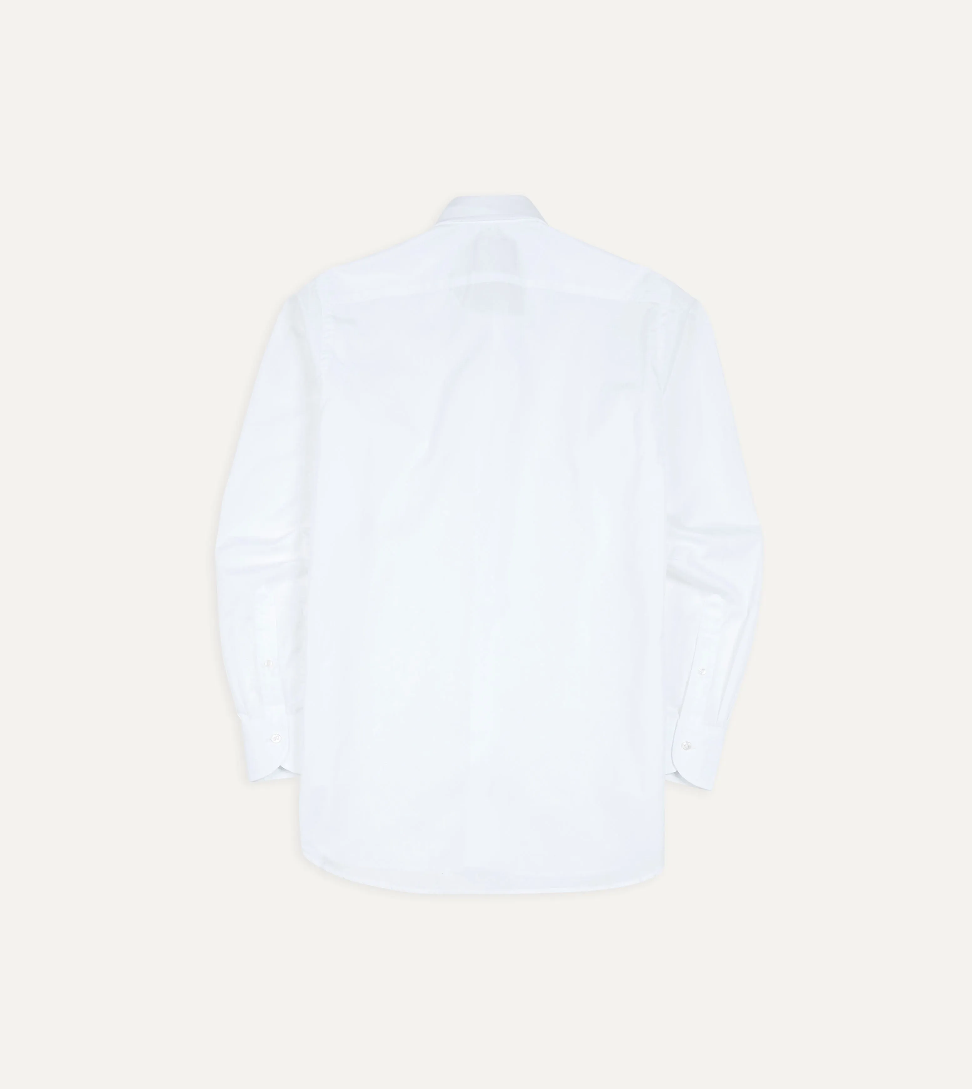 White Cotton Spread Collar Poplin Shirt sold by Drake's London product image thumbnail 3