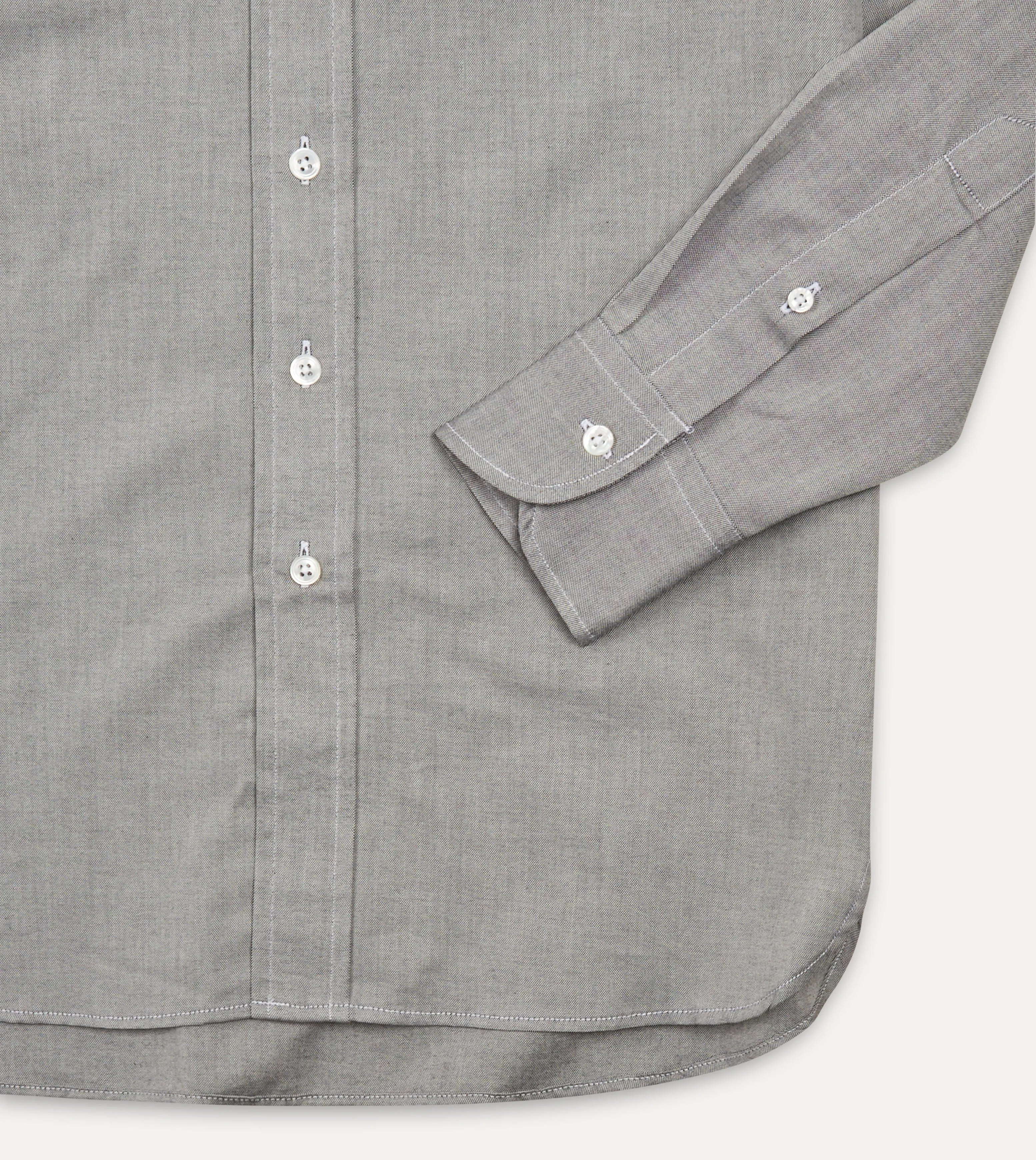 Grey Pinpoint Oxford Cotton Cloth Button-Down Shirt sold by Drake's London product image thumbnail 5