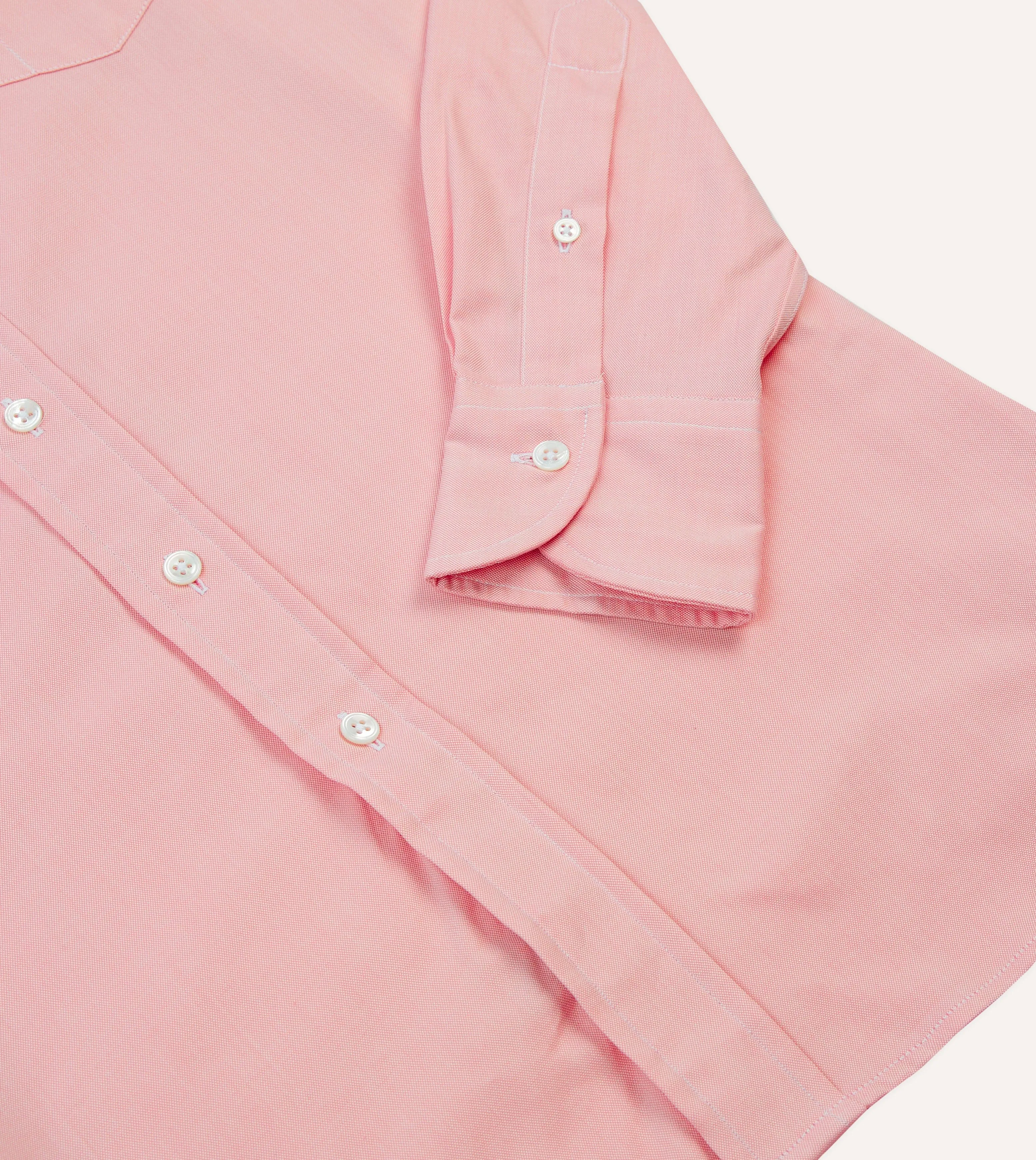 Pink Pinpoint Oxford Cotton Cloth Button-Down Shirt sold by Drake's London product image thumbnail 5
