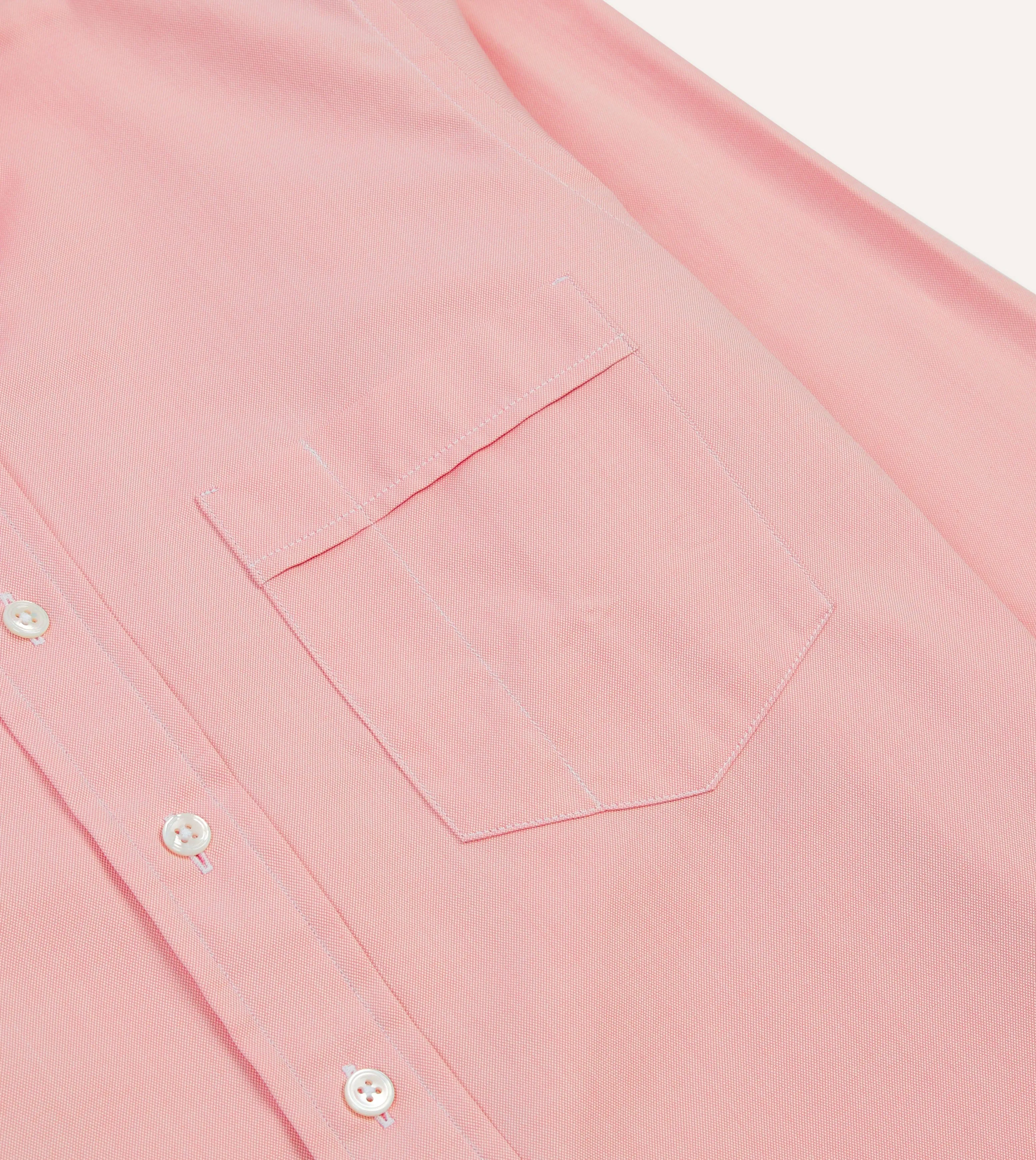 Pink Pinpoint Oxford Cotton Cloth Button-Down Shirt sold by Drake's London product image thumbnail 4