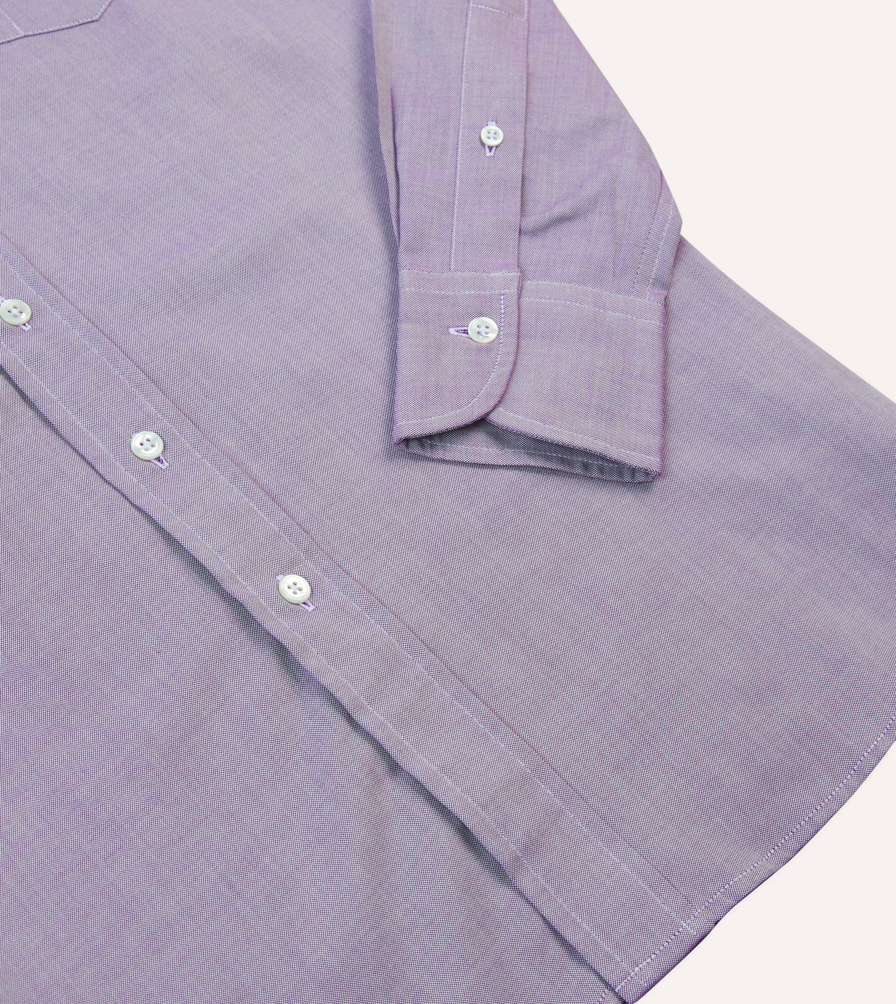 Lilac Pinpoint Oxford Cotton Cloth Button-Down Shirt sold by Drake's London product image thumbnail 5