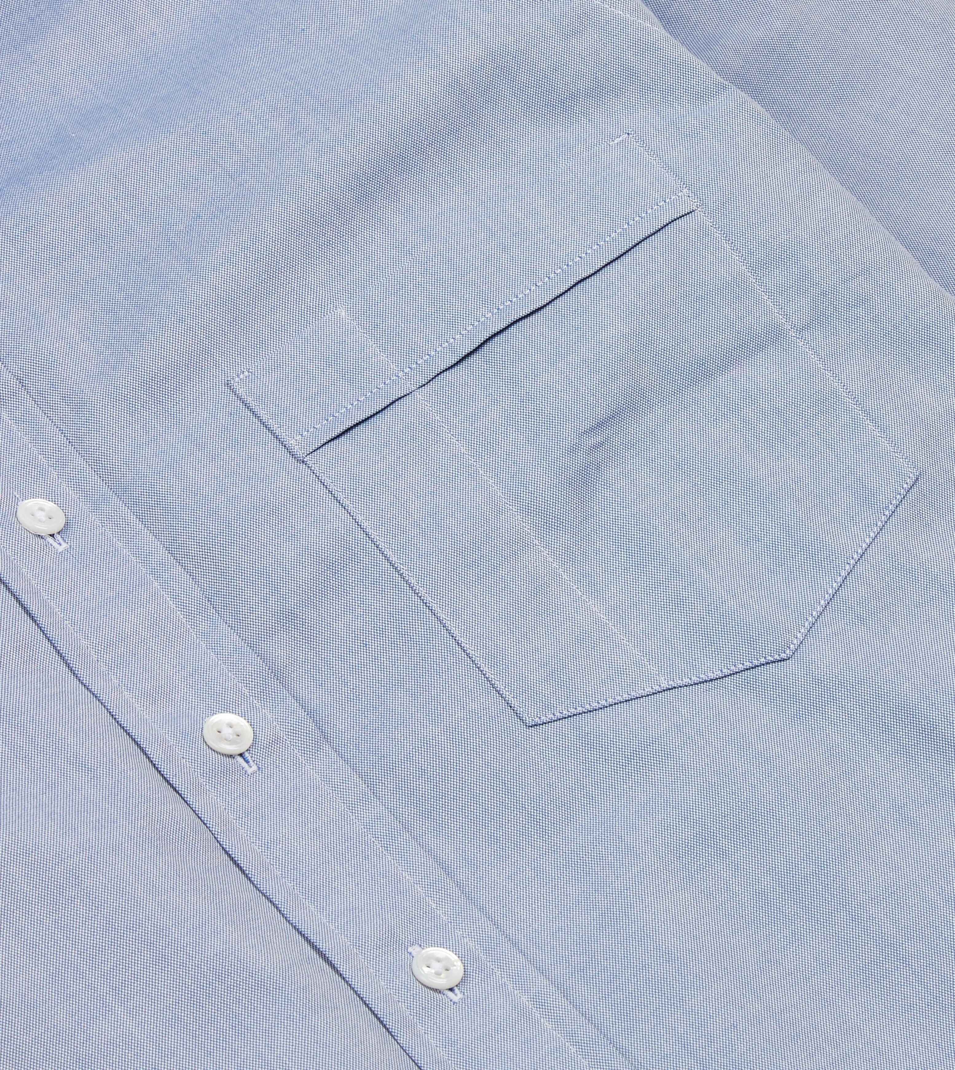 Navy Pinpoint Oxford Cotton Cloth Button-Down Shirt sold by Drake's London product image thumbnail 4