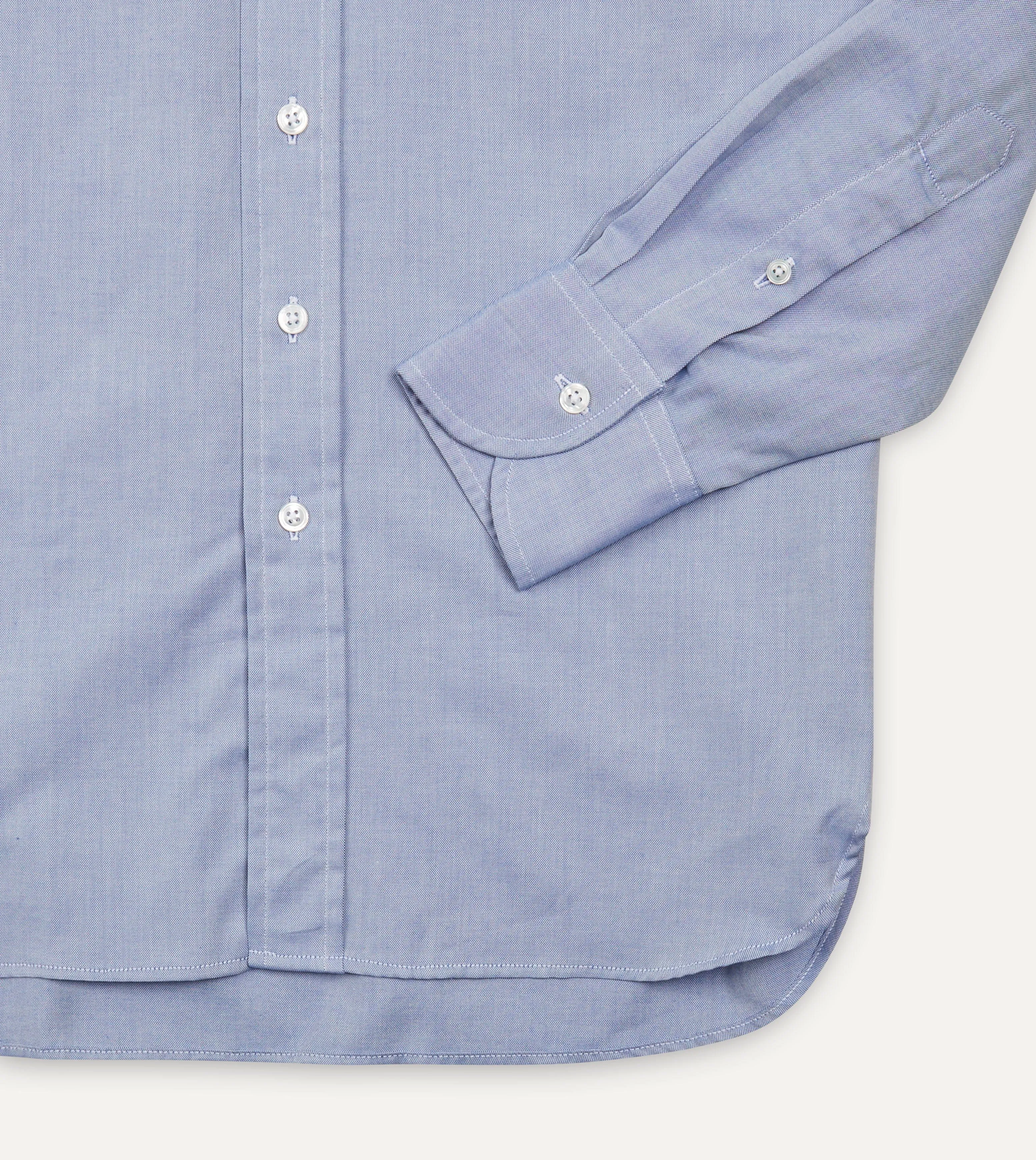 Navy Pinpoint Oxford Cotton Cloth Button-Down Shirt sold by Drake's London product image thumbnail 5