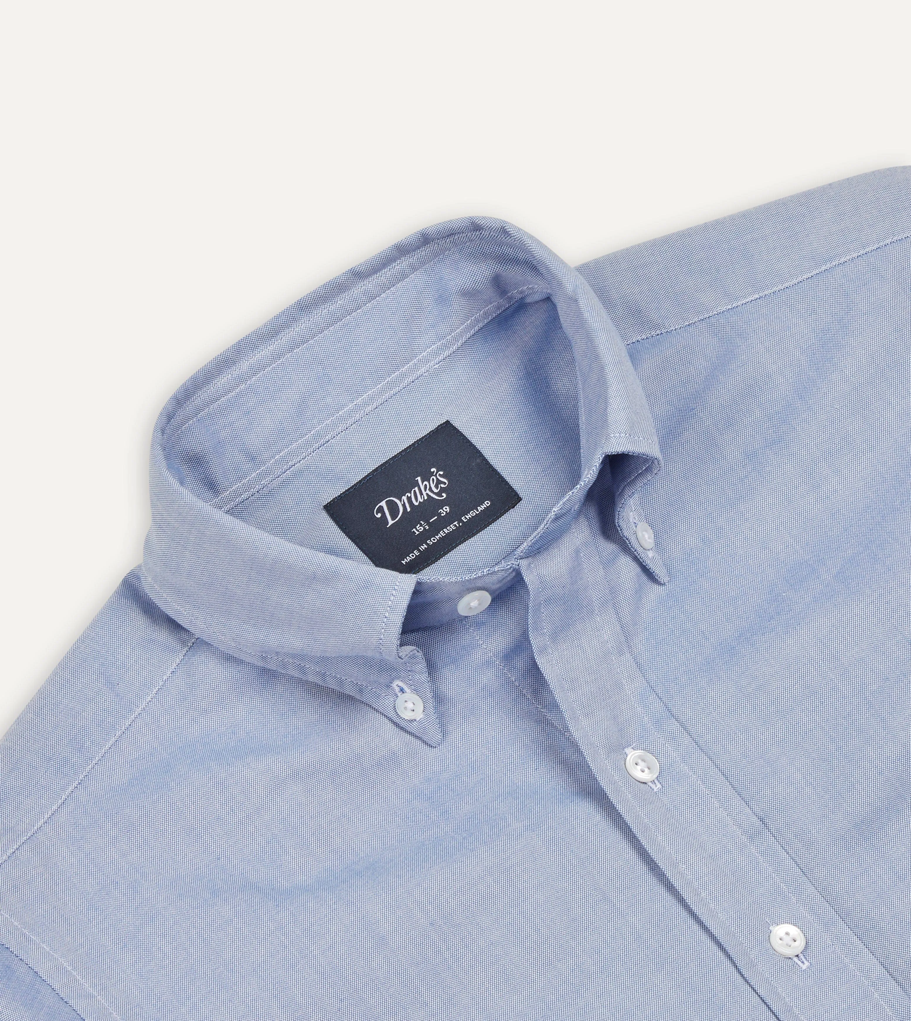 Navy Pinpoint Oxford Cotton Cloth Button-Down Shirt sold by Drake's London product image thumbnail 3