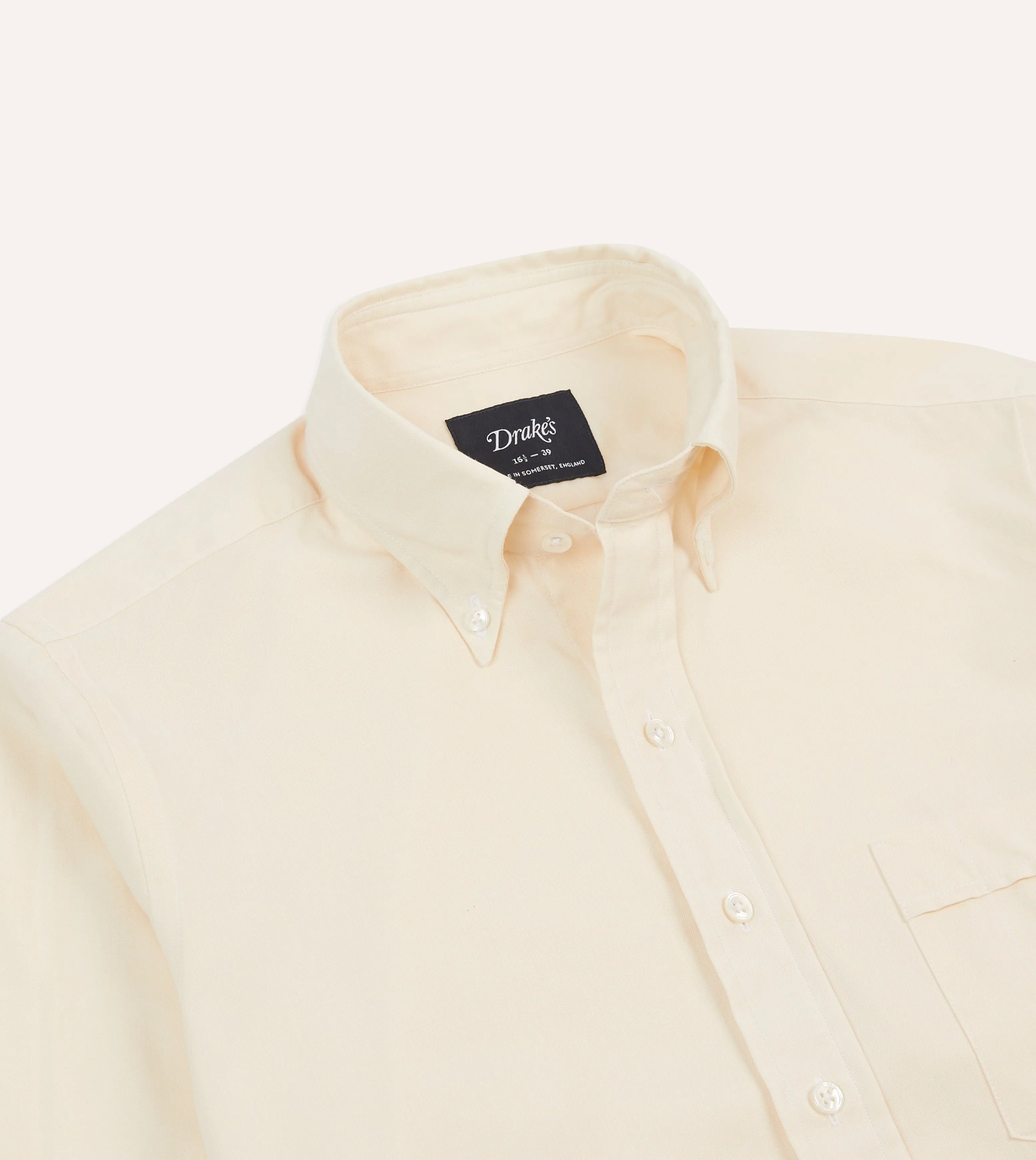 Ecru Pinpoint Oxford Cotton Cloth Button-Down Shirt sold by Drake's London product image thumbnail 3