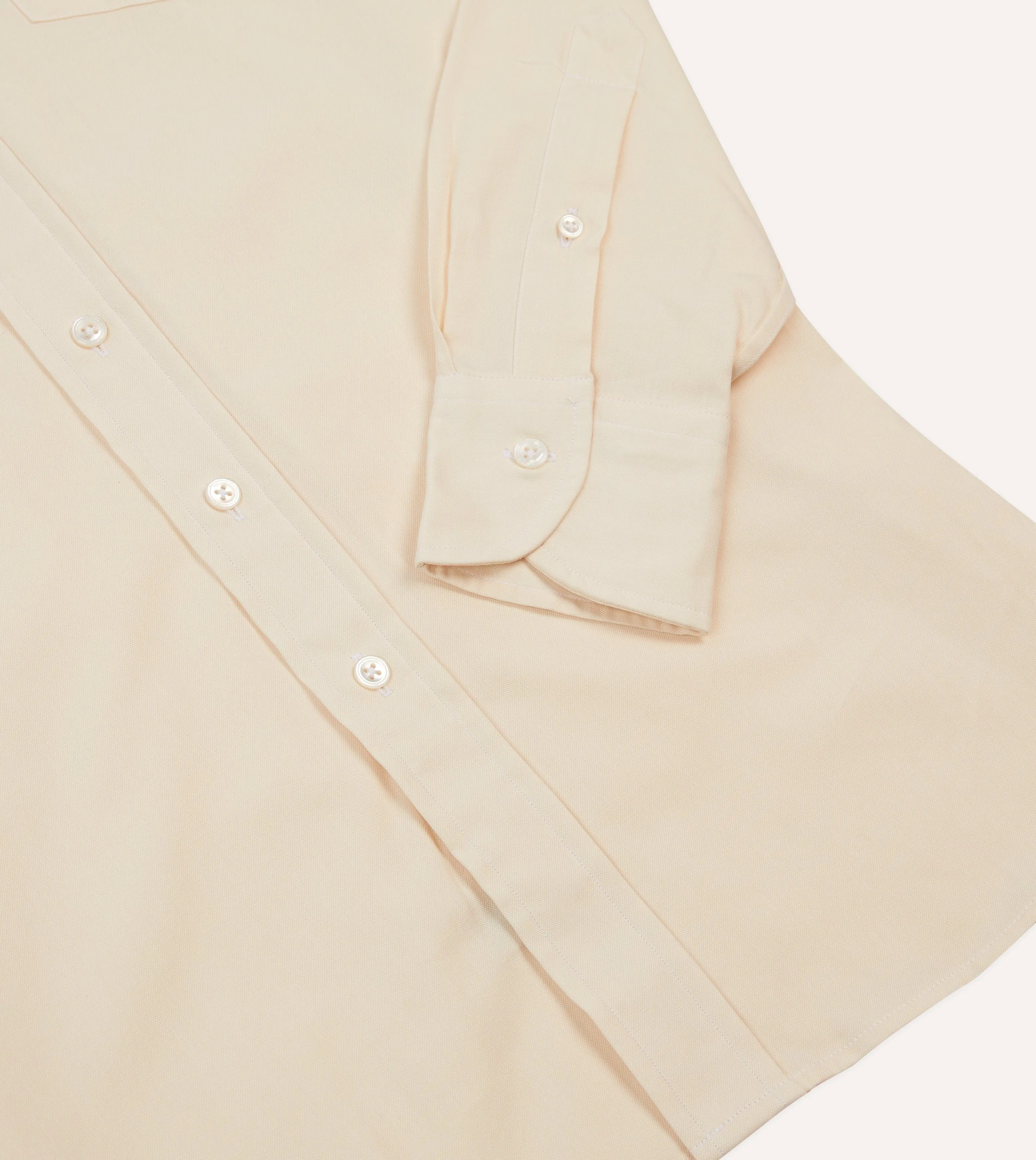 Ecru Pinpoint Oxford Cotton Cloth Button-Down Shirt sold by Drake's London product image thumbnail 5