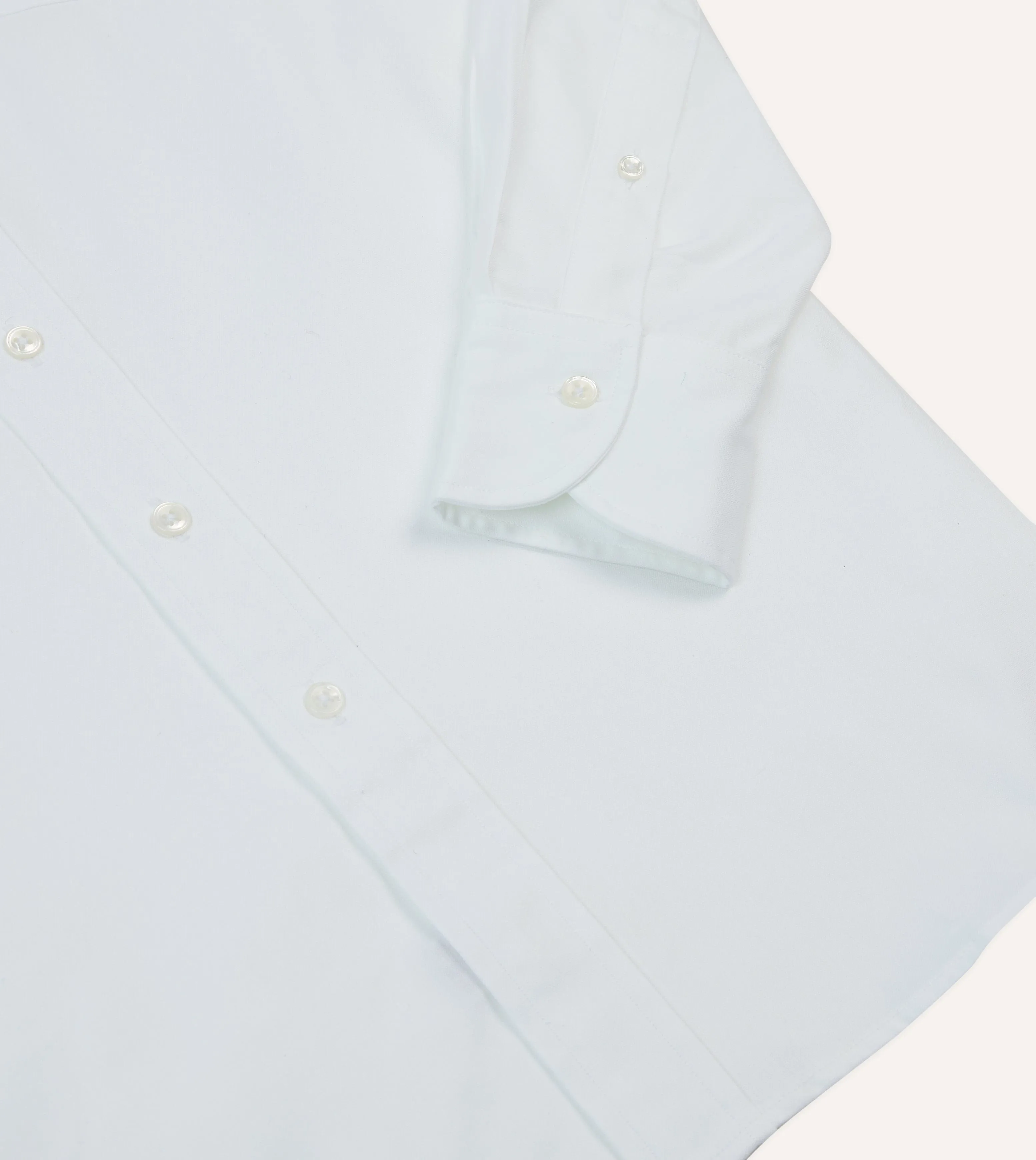 White Pinpoint Oxford Cotton Cloth Button-Down Shirt sold by Drake's London product image thumbnail 5