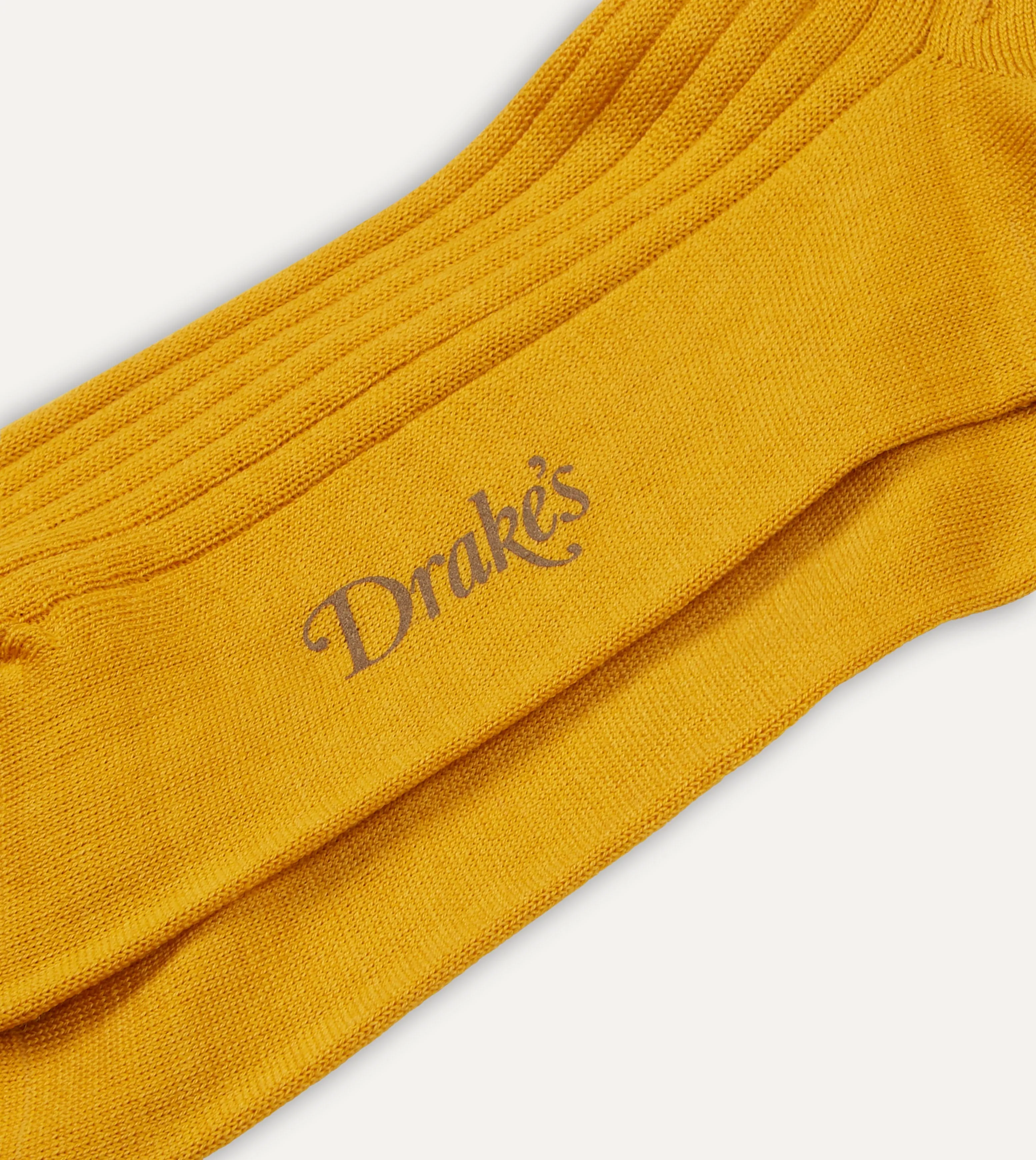 Gold Wool Over-the-Calf Socks sold by Drake's London product image thumbnail 2