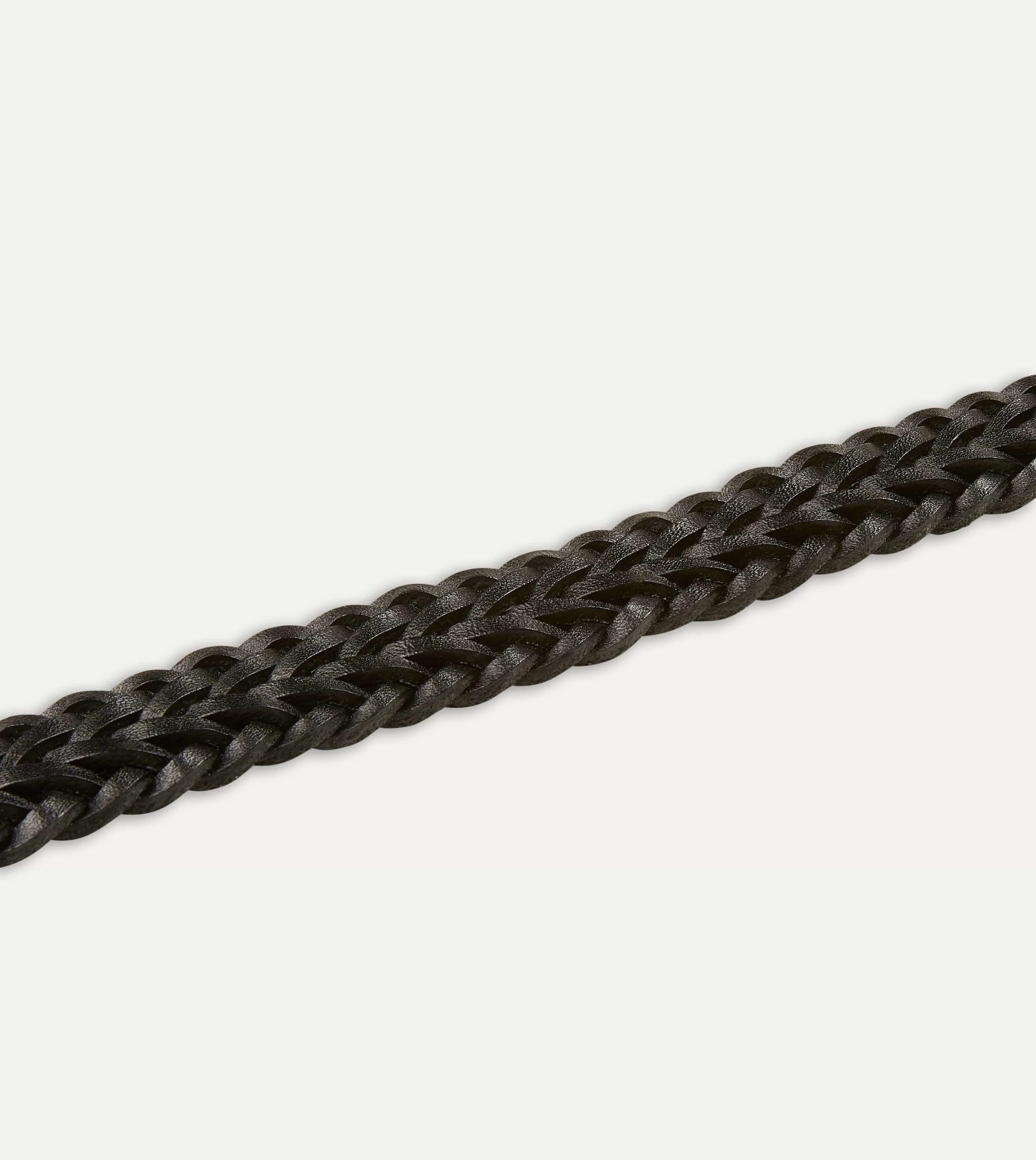 Black Plaited Bridle Leather Belt with Brass Buckle sold by Drake's London product image thumbnail 4