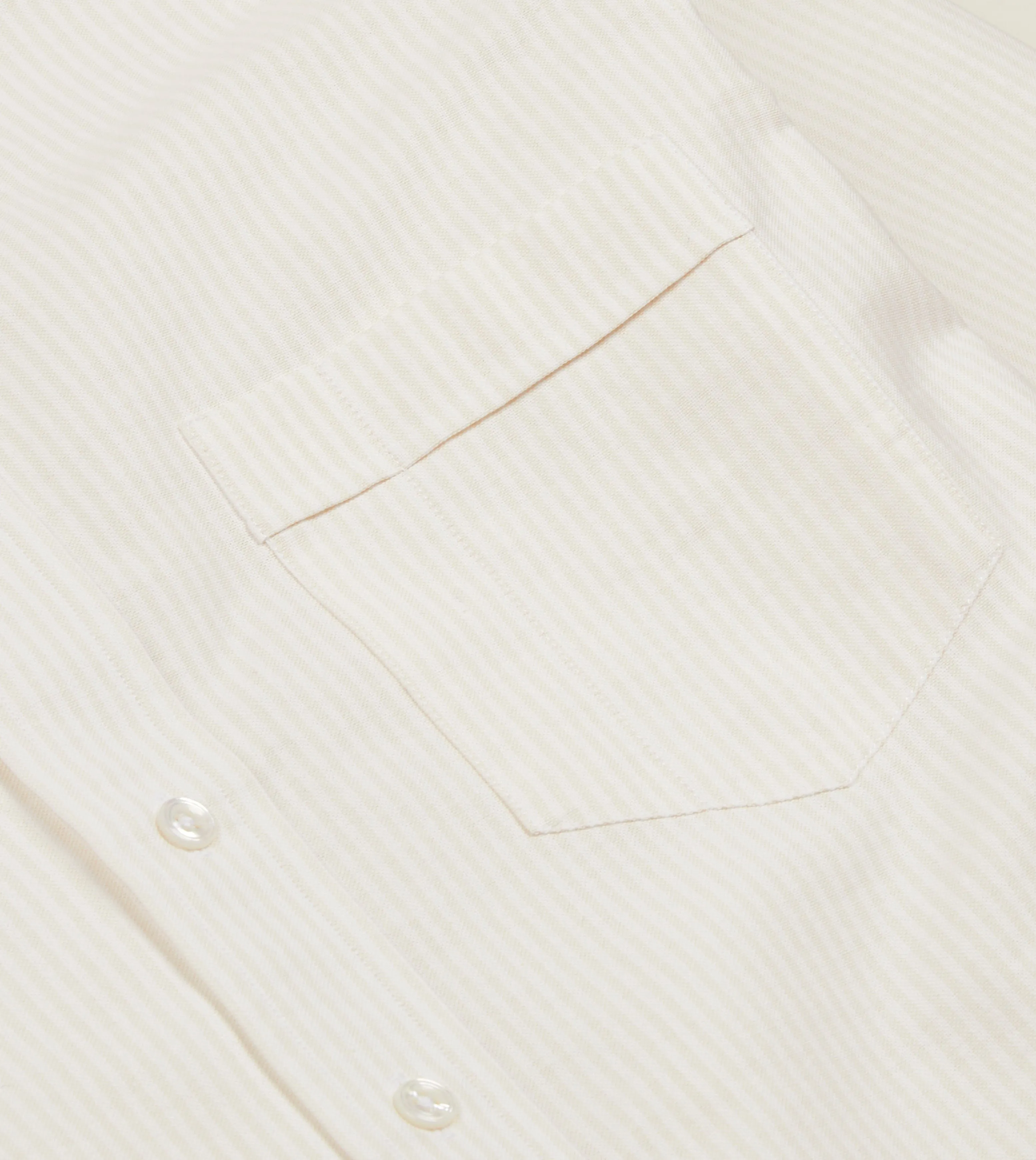 Cream Ticking Stripe Cotton Oxford Cloth Button-Down Shirt sold by Drake's London product image thumbnail 4