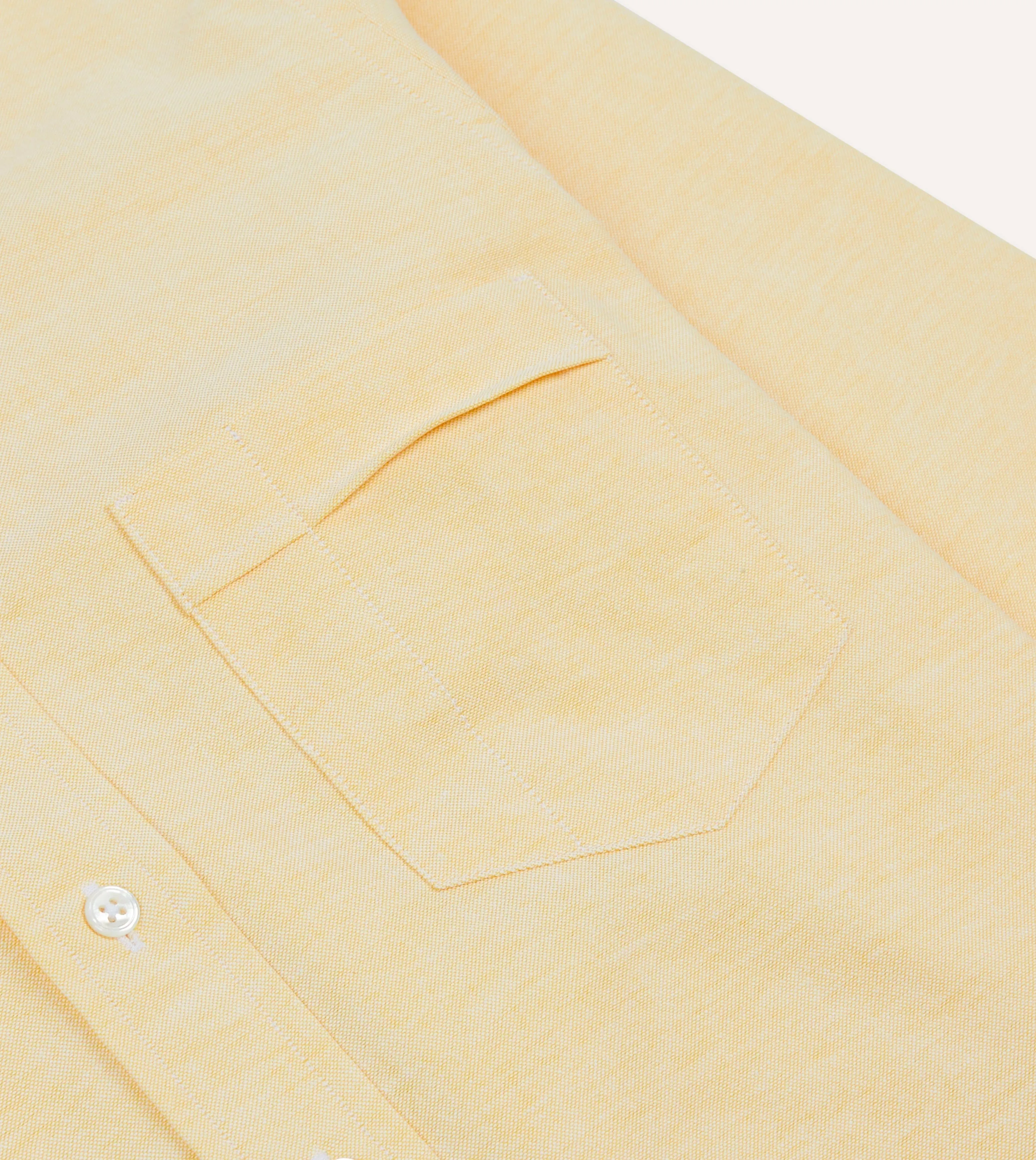 Yellow Cotton Oxford Cloth Button-Down Shirt sold by Drake's London product image thumbnail 4