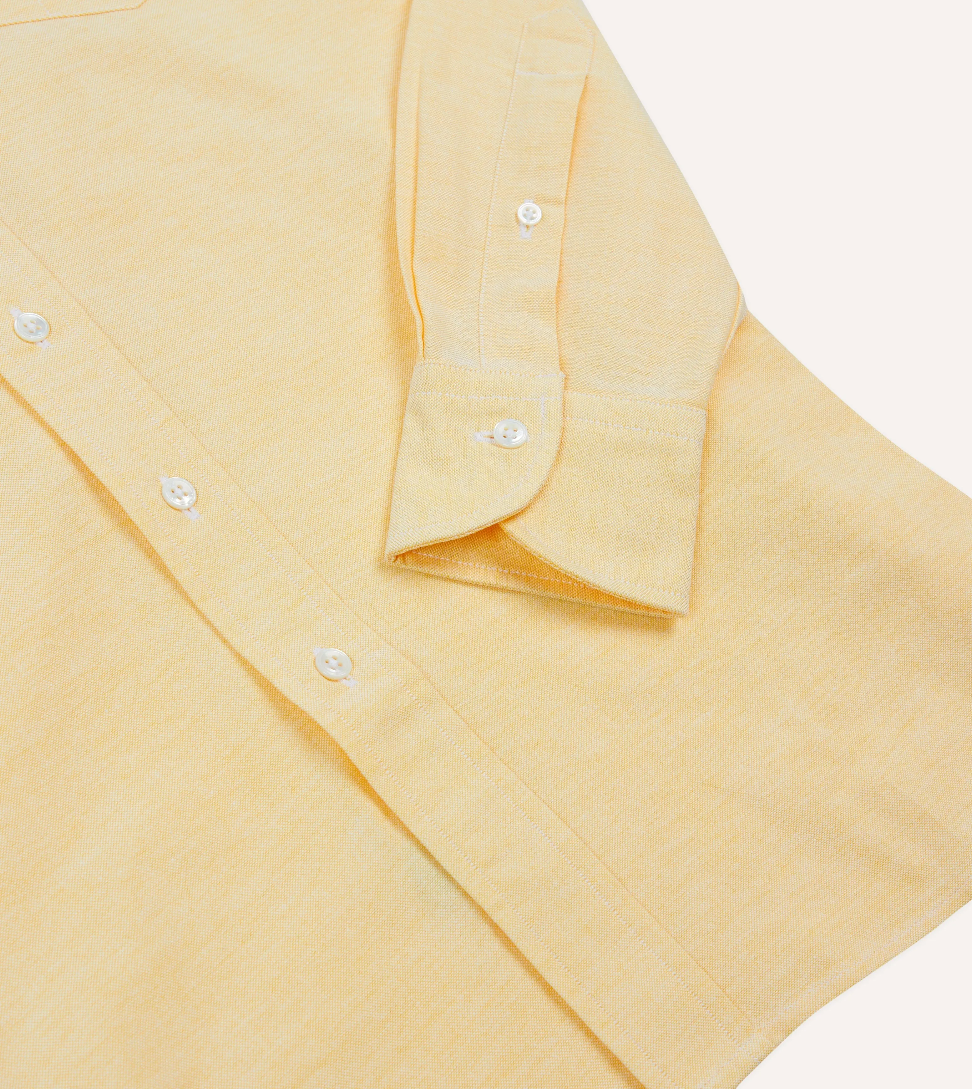 Yellow Cotton Oxford Cloth Button-Down Shirt sold by Drake's London product image thumbnail 5
