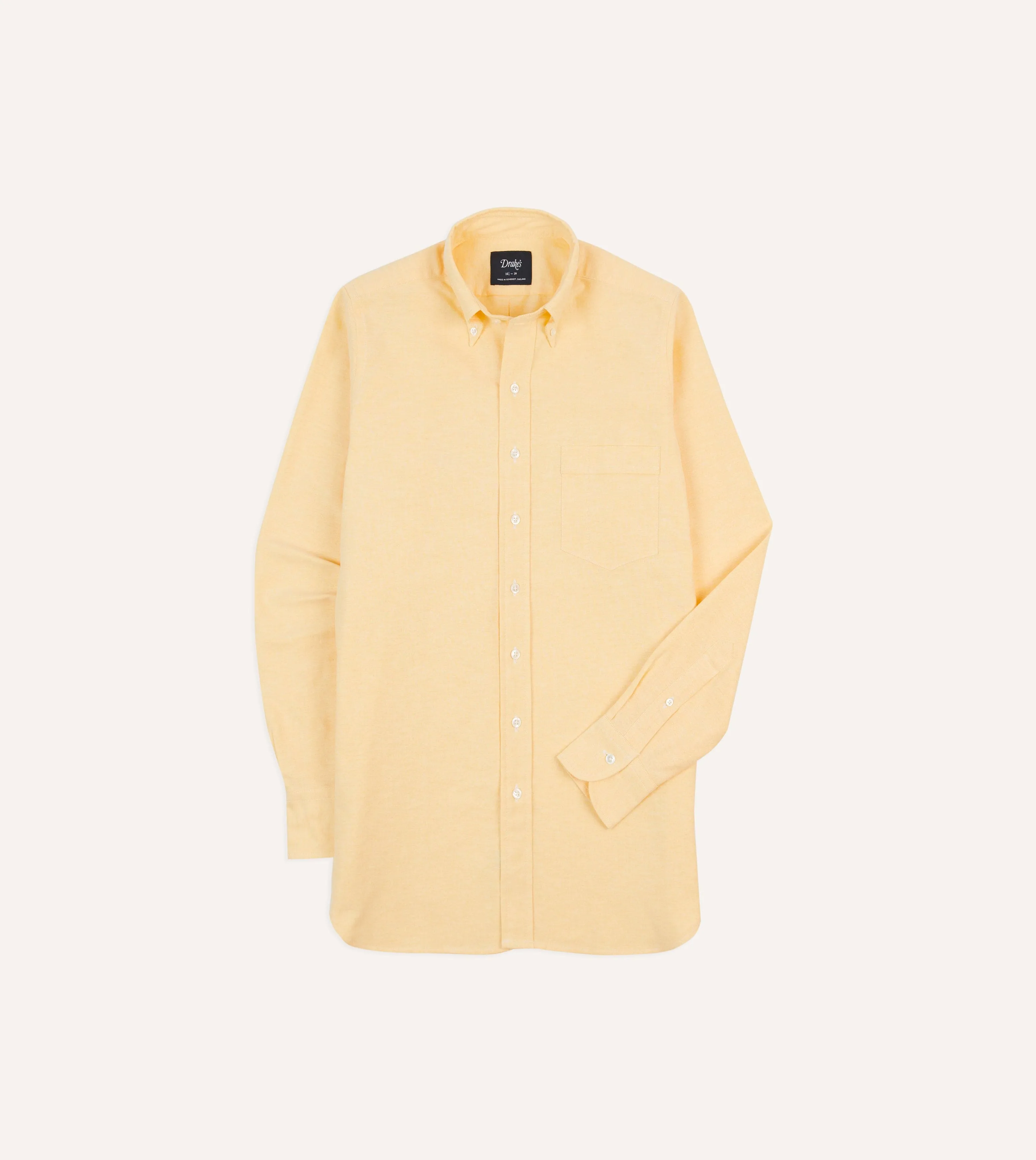 Yellow Cotton Oxford Cloth Button-Down Shirt sold by Drake's London
