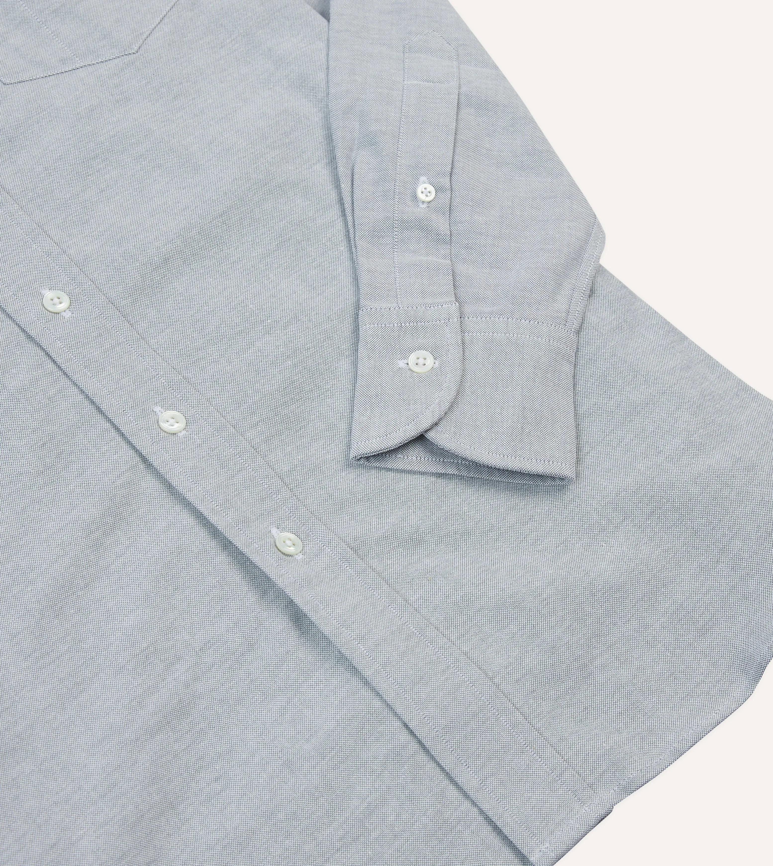 Grey Cotton Oxford Cloth Button-Down Shirt sold by Drake's London product image thumbnail 5