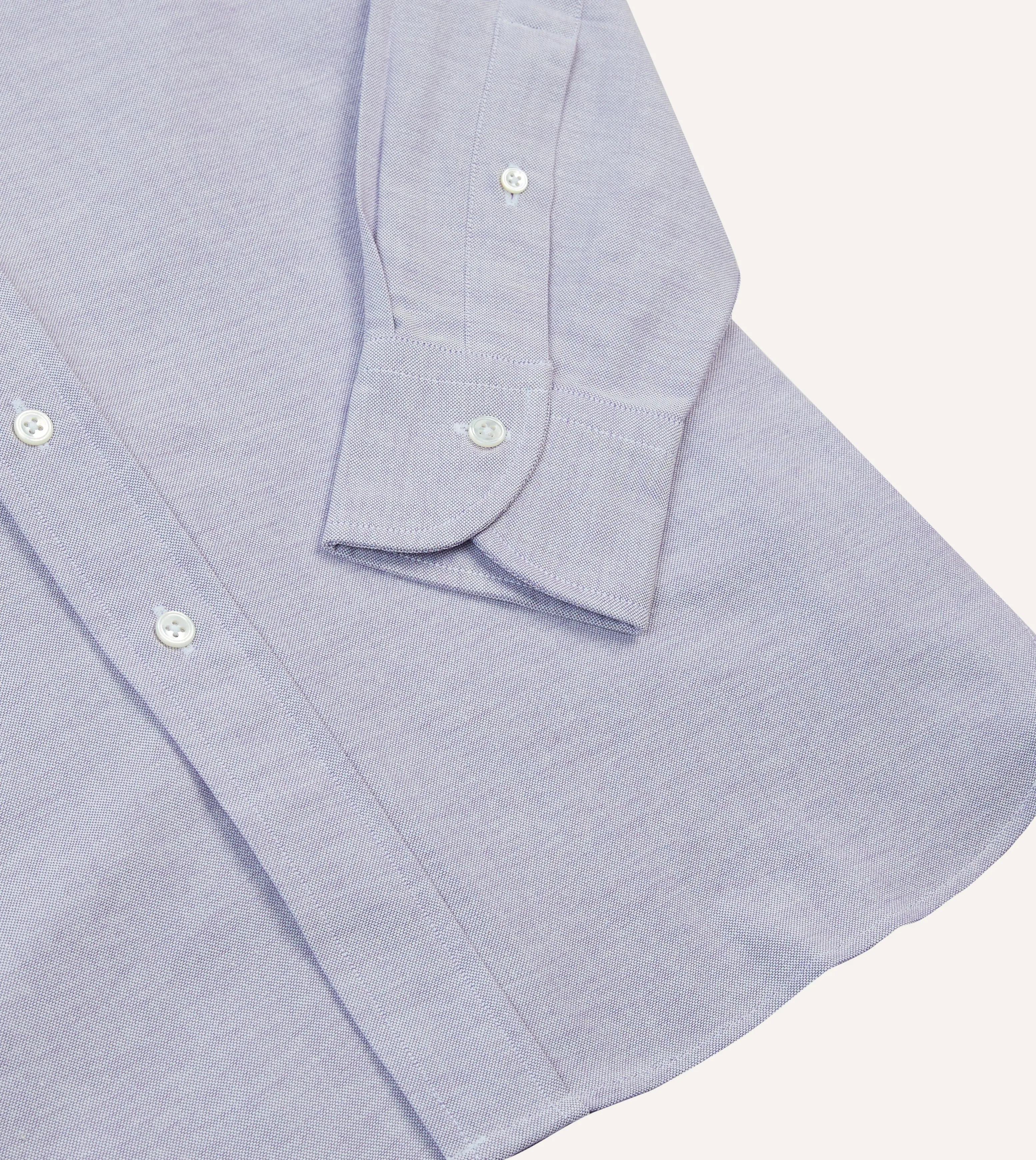 Lilac Cotton Oxford Cloth Button-Down Shirt sold by Drake's London product image thumbnail 5