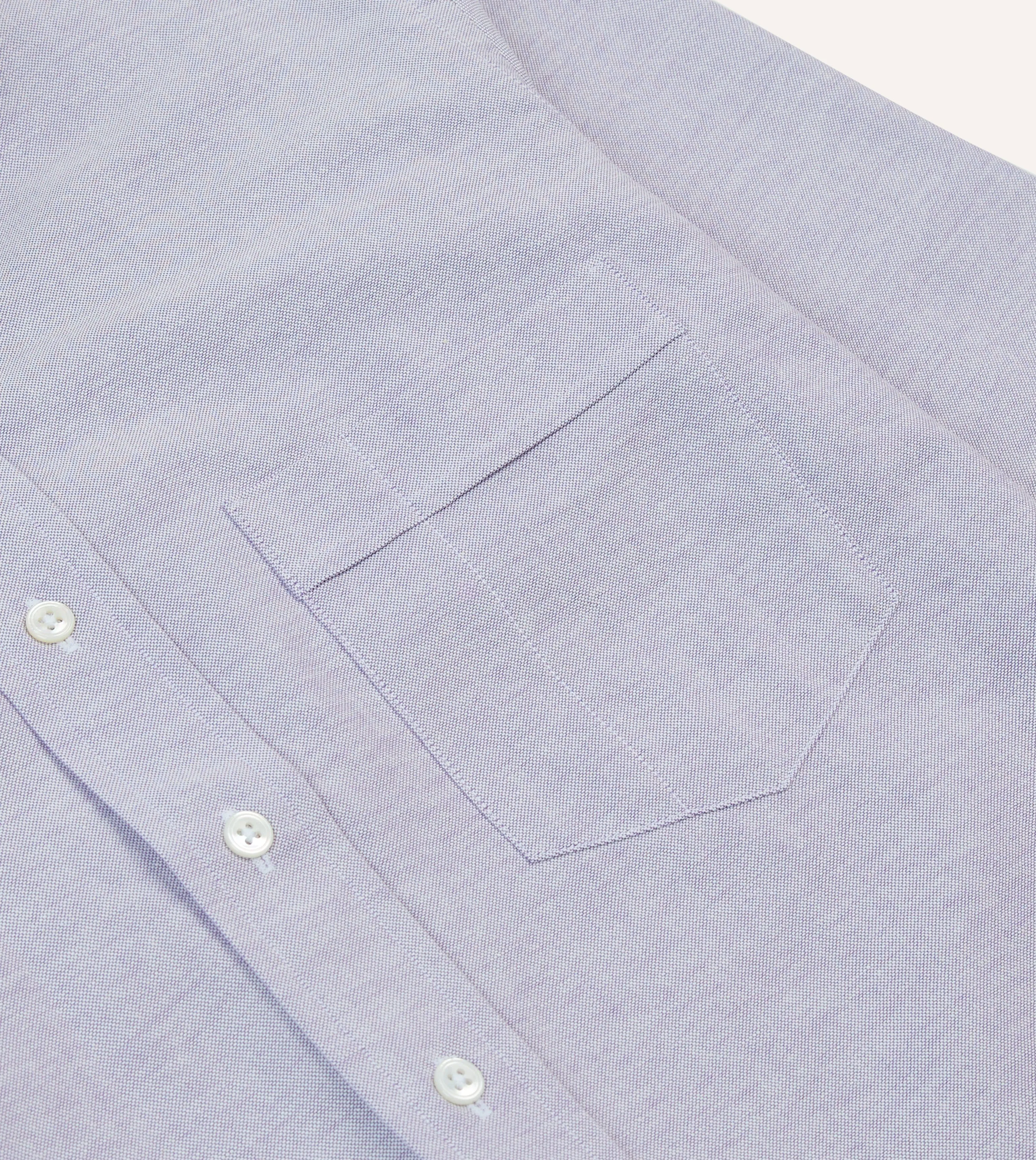 Lilac Cotton Oxford Cloth Button-Down Shirt sold by Drake's London product image thumbnail 4