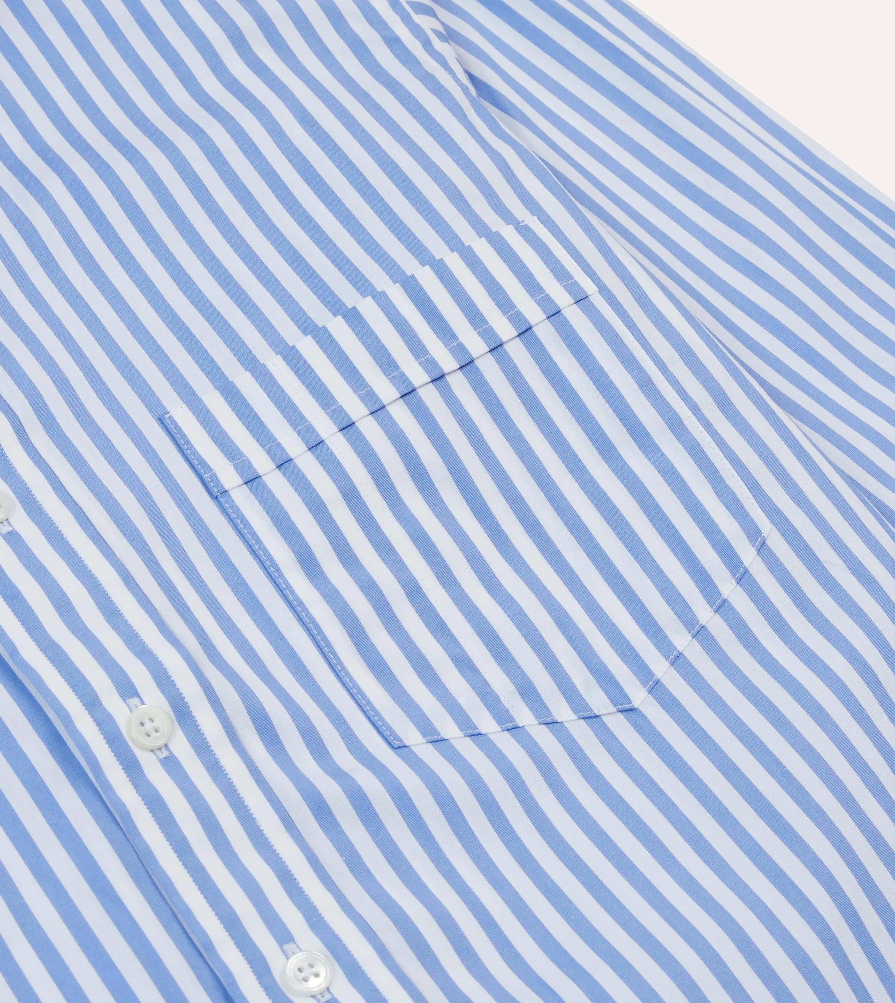 Blue Bengal Stripe Cotton Poplin Button-Down Shirt sold by Drake's London product image thumbnail 4