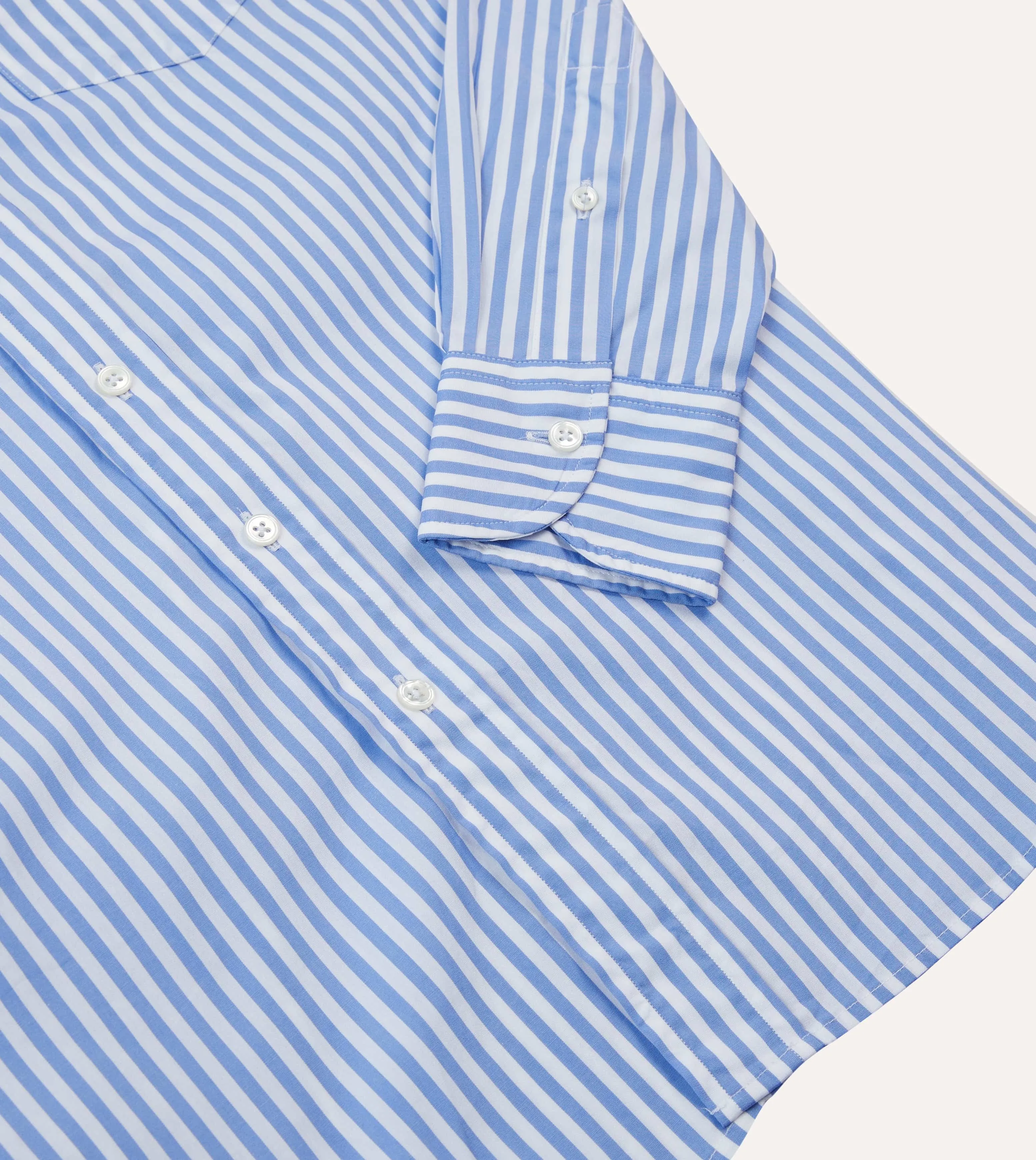 Blue Bengal Stripe Cotton Poplin Button-Down Shirt sold by Drake's London product image thumbnail 5