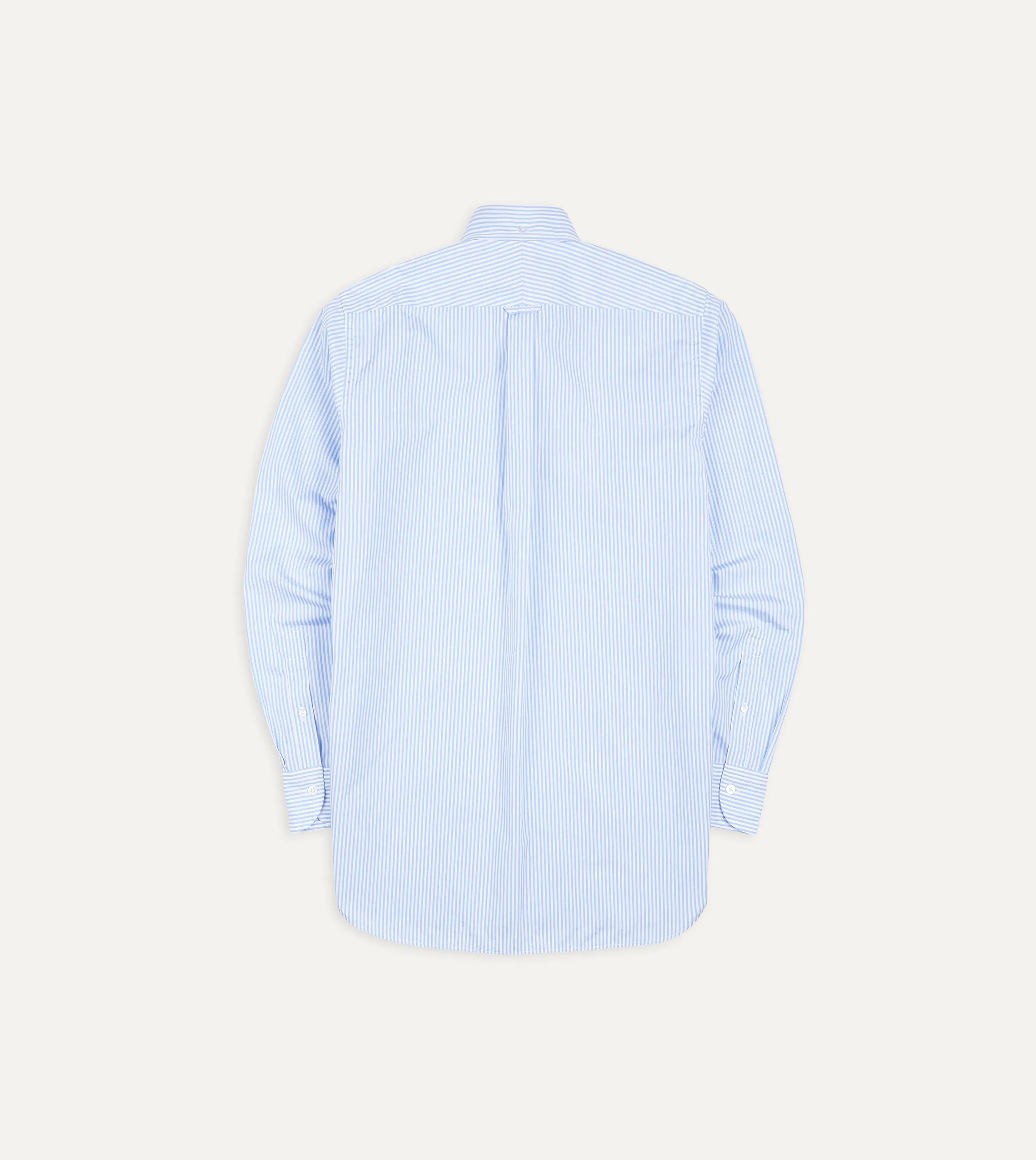 Light Blue Bengal Stripe Cotton Poplin Button-Down Shirt sold by Drake's London product image thumbnail 3