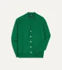 Green Lambswool 6 Button Cardigan sold by Drake's London
