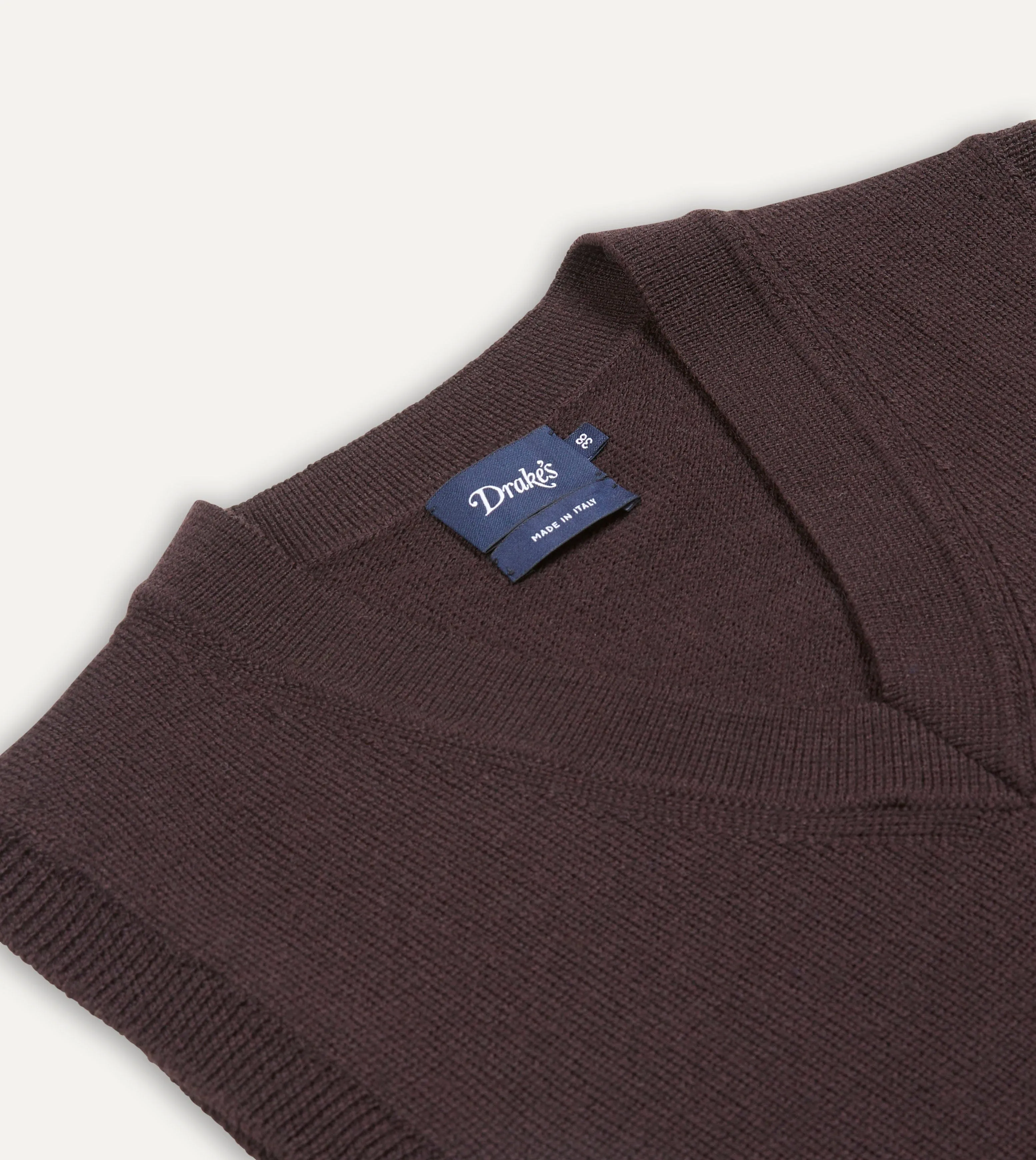 Brown Merino Wool Knitted Vest sold by Drake's London product image thumbnail 3