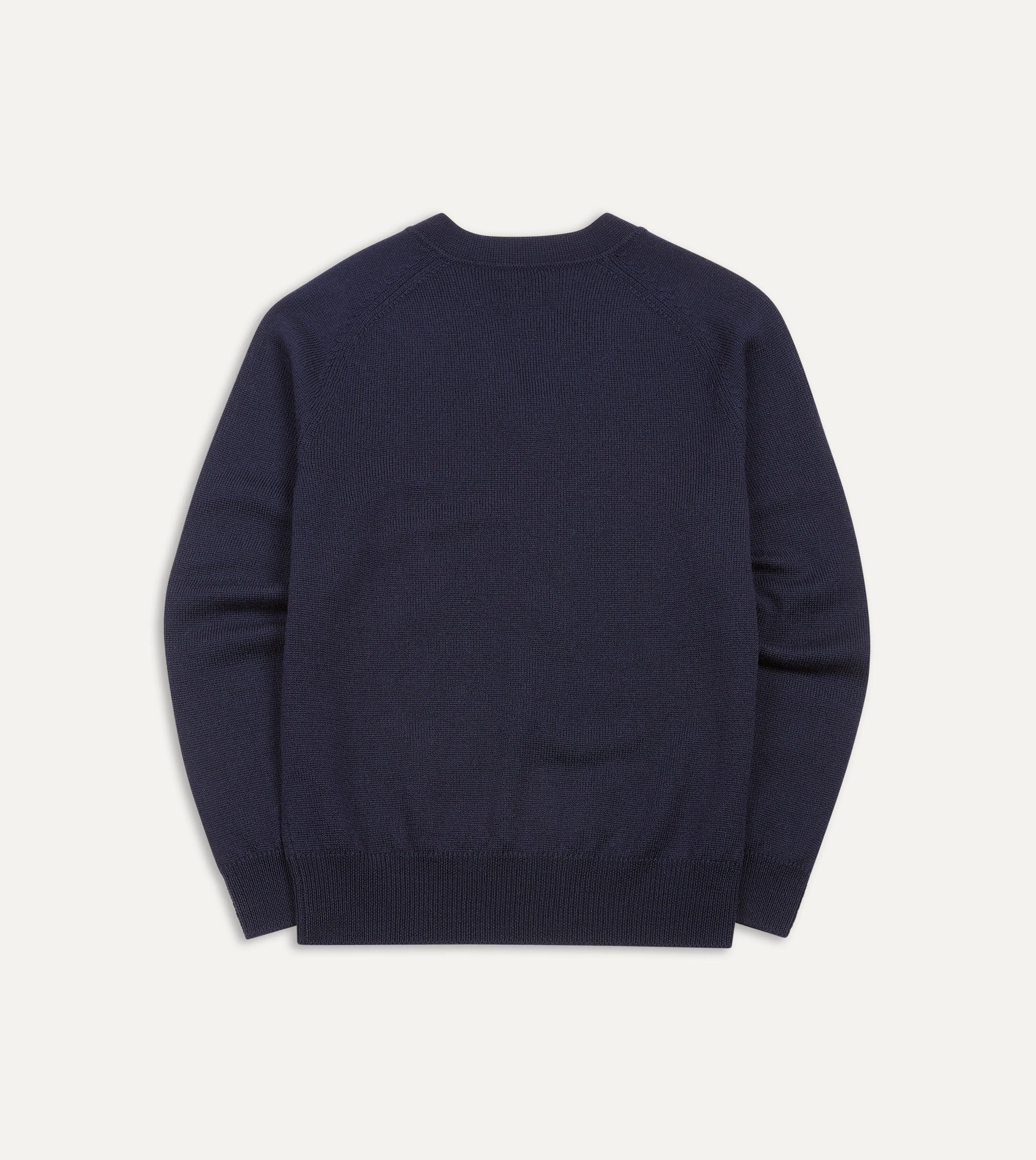 Navy Merino Wool V Neck Jumper sold by Drake's London product image thumbnail 4