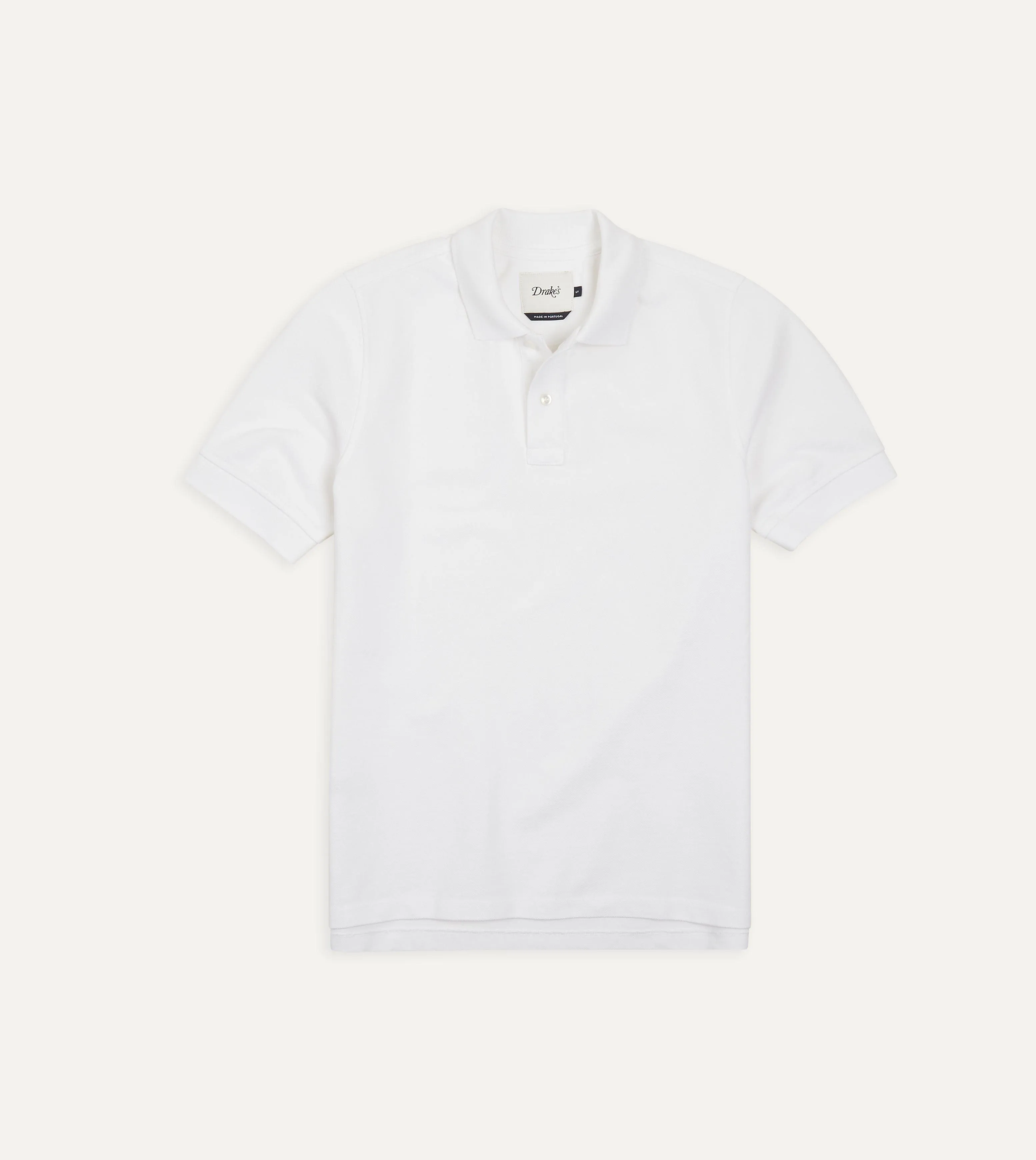 White Piqué Cotton Polo Shirt sold by Drake's London