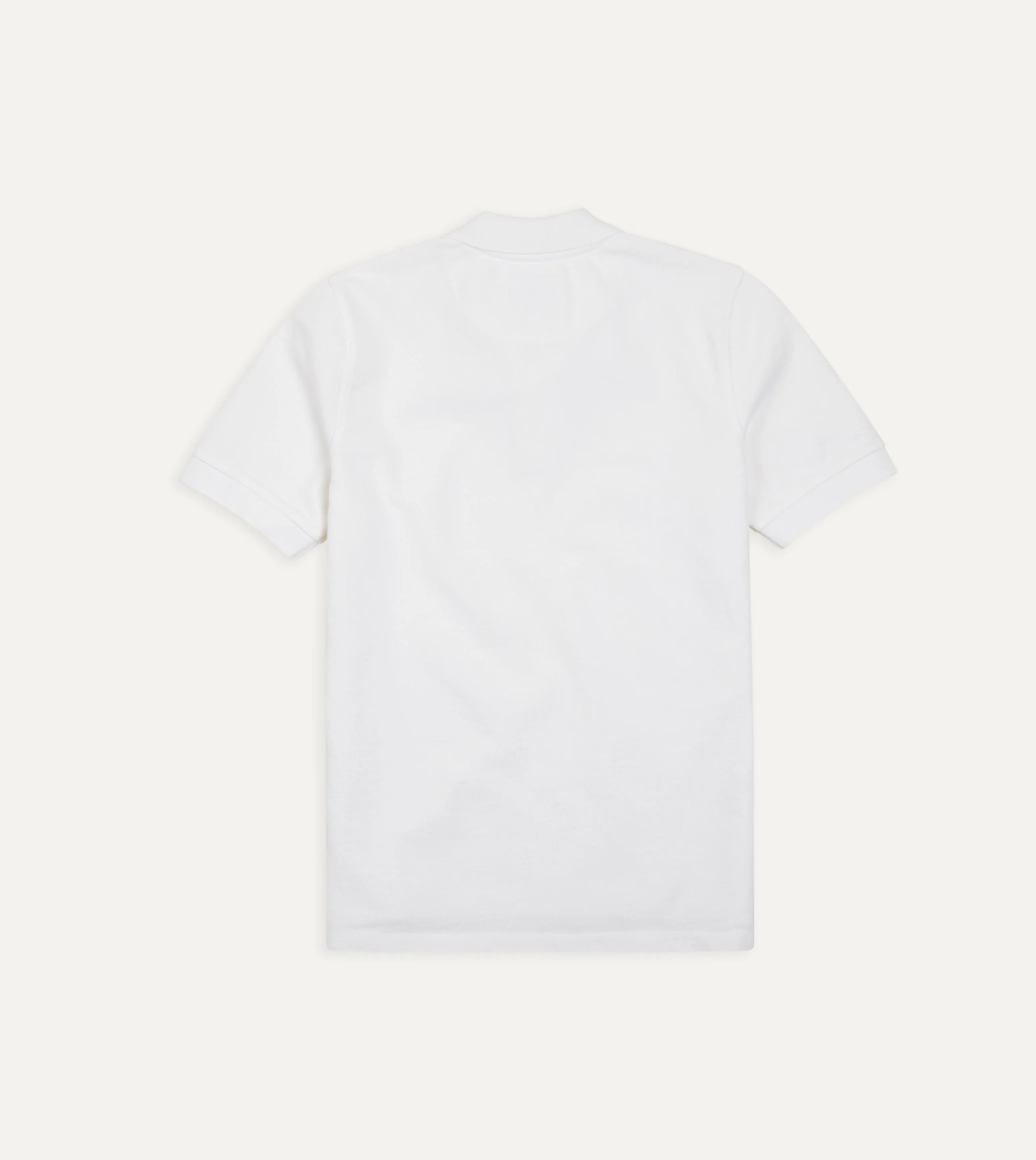 White Piqué Cotton Polo Shirt sold by Drake's London product image thumbnail 4