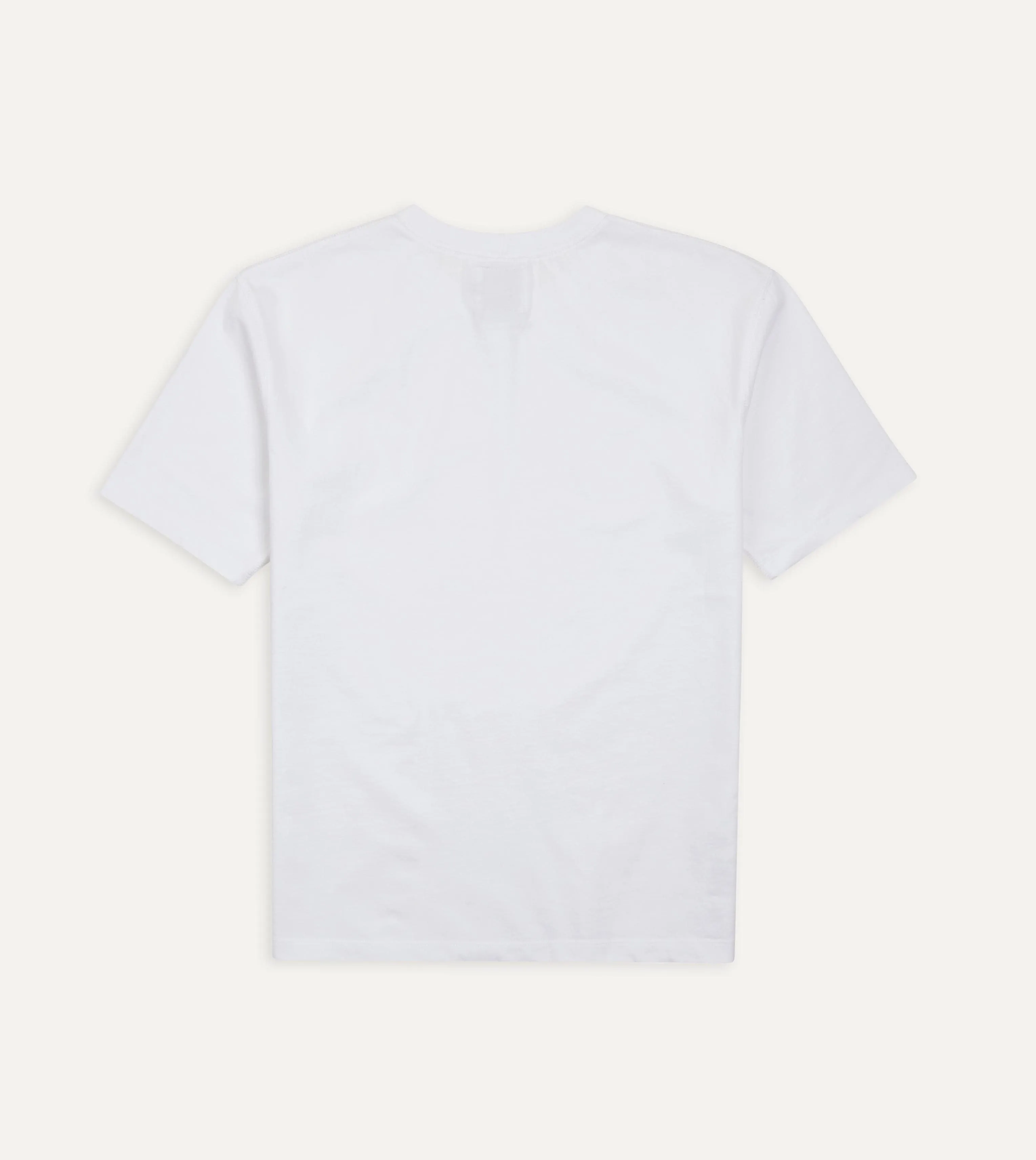 White Cotton Crew Neck Hiking T-Shirt sold by Drake's London product image thumbnail 5