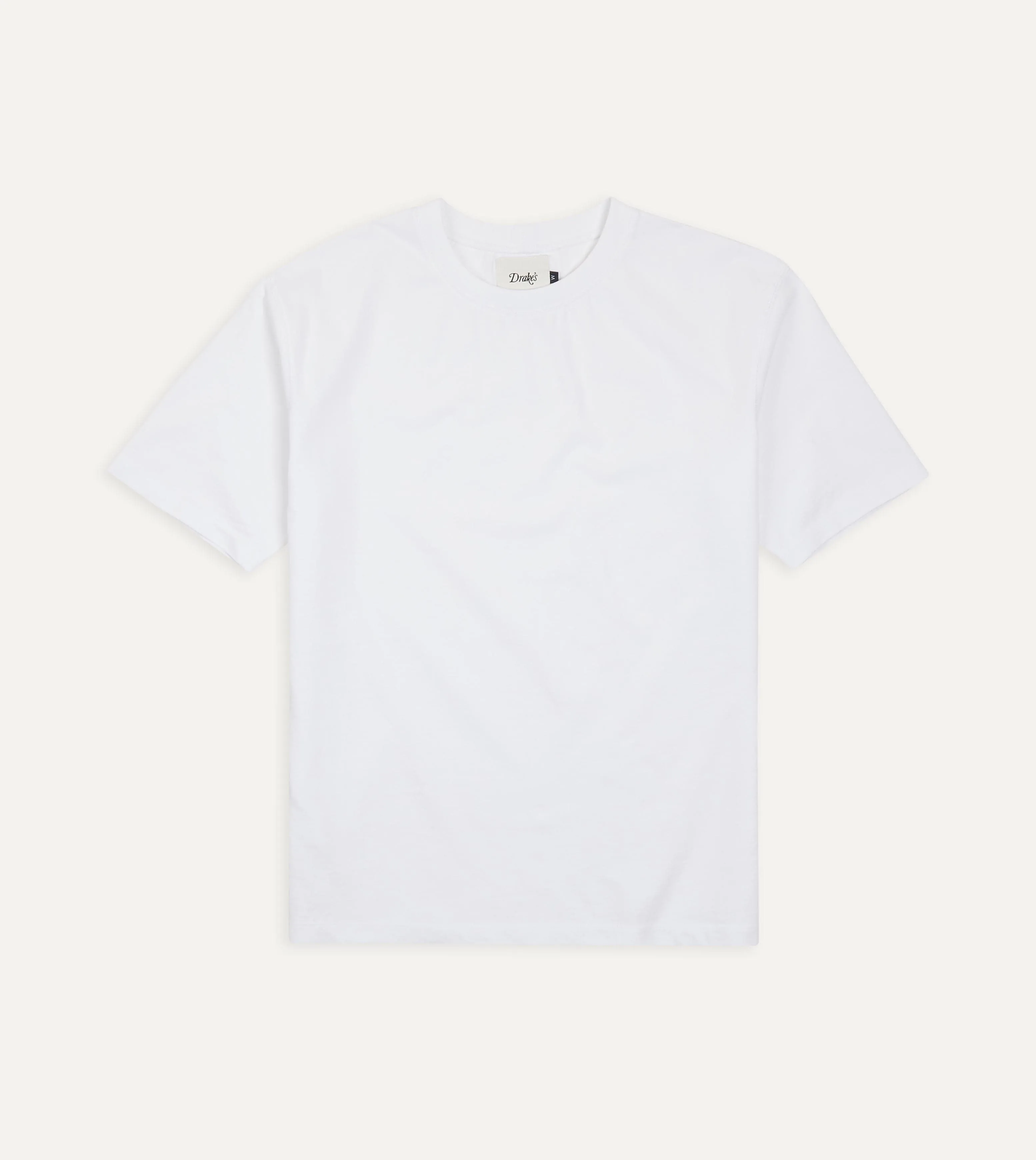 White Cotton Crew Neck Hiking T-Shirt sold by Drake's London