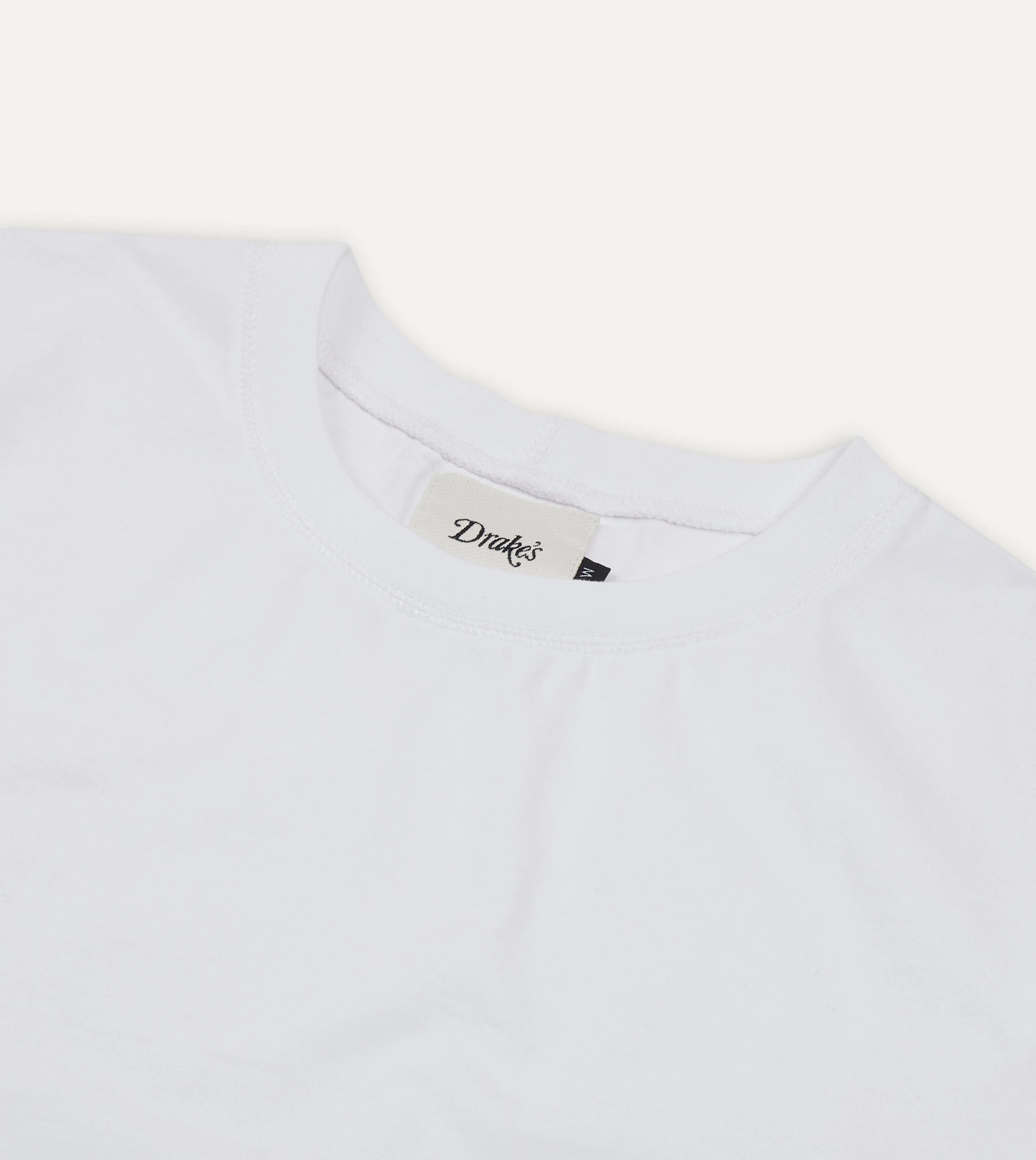 White Cotton Crew Neck Hiking T-Shirt sold by Drake's London product image thumbnail 3