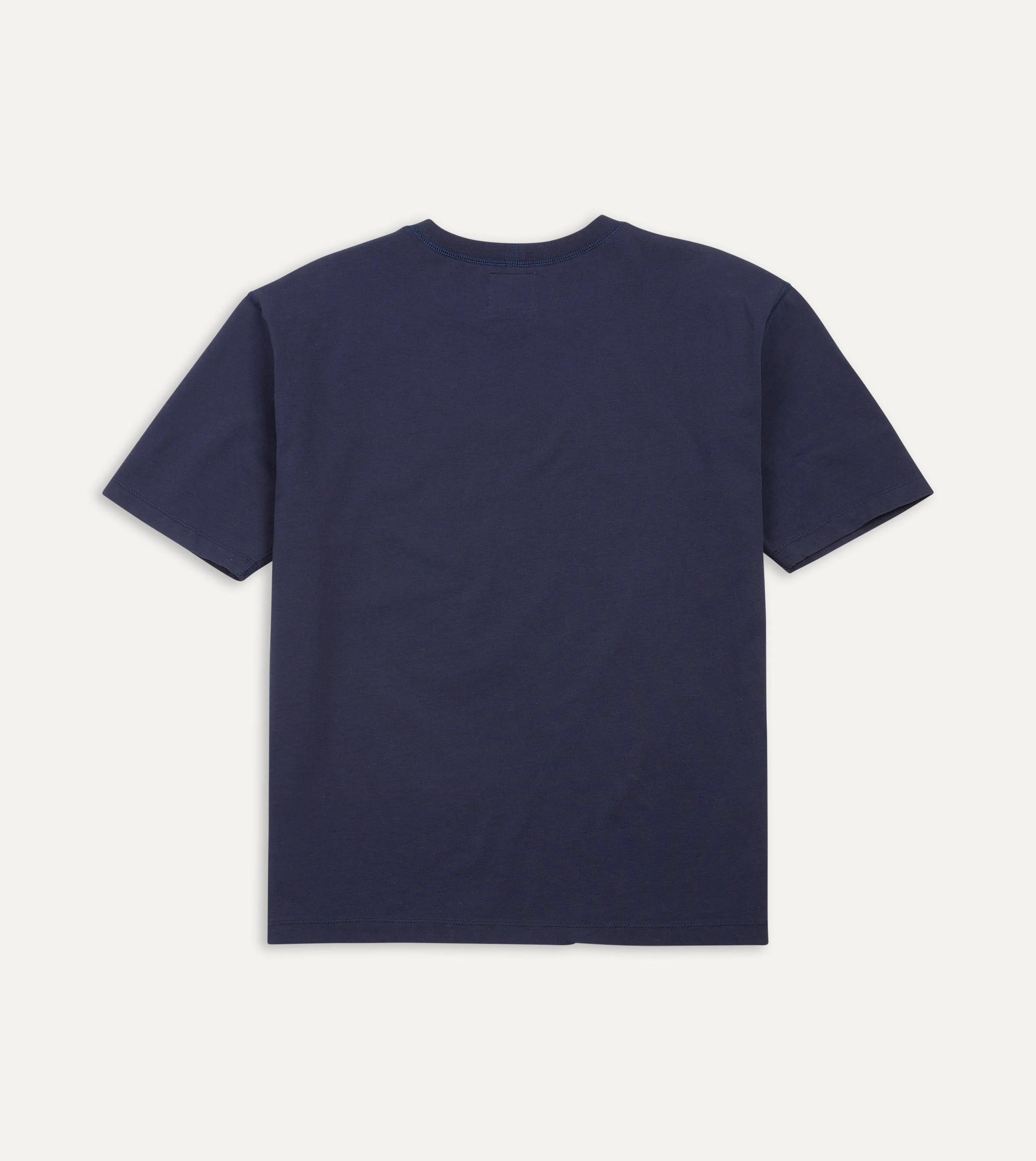 Navy Cotton Crew Neck Hiking T-Shirt sold by Drake's London product image thumbnail 5
