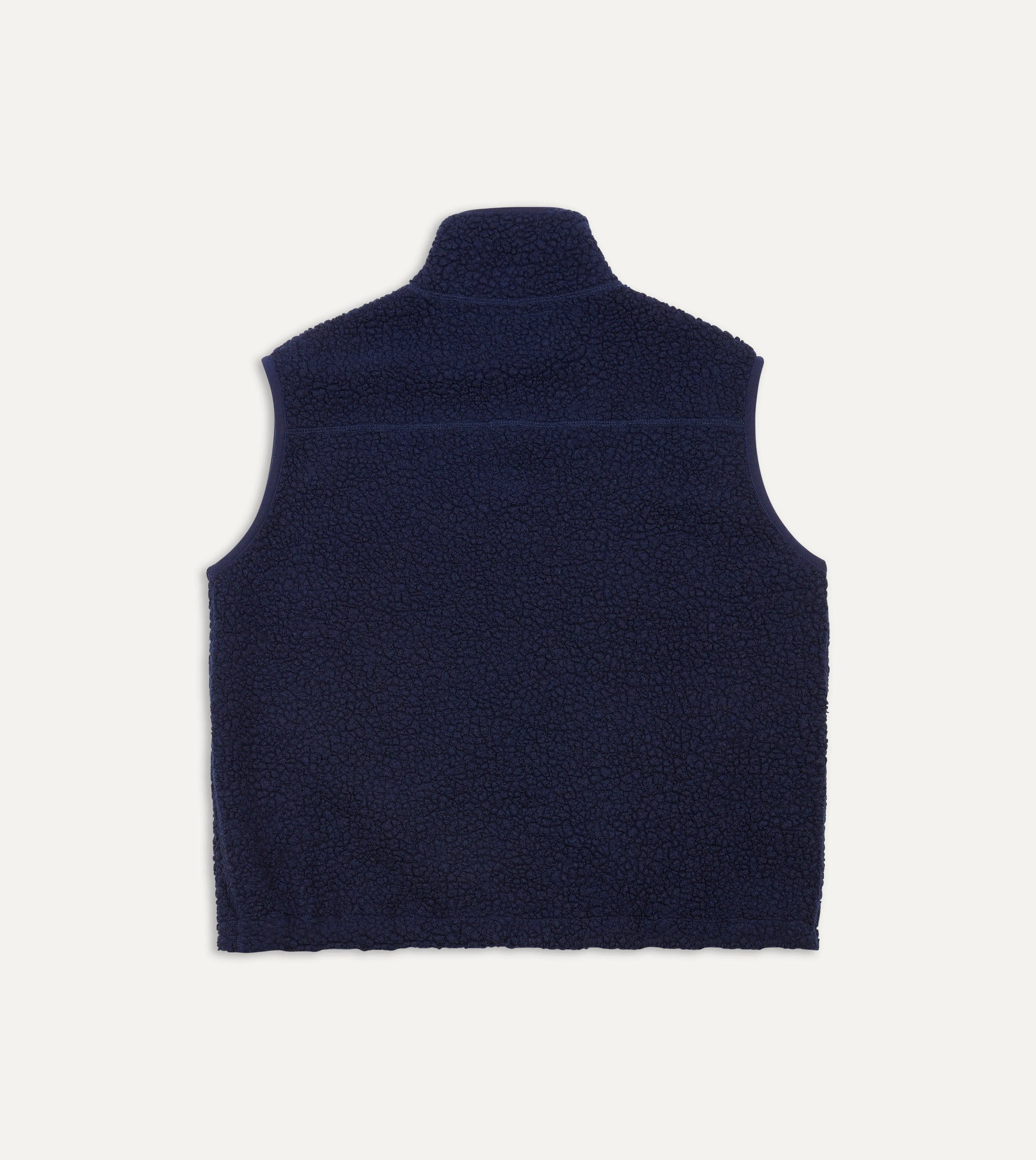 Navy Boucle Wool Zip Fleece Vest sold by Drake's London product image thumbnail 5