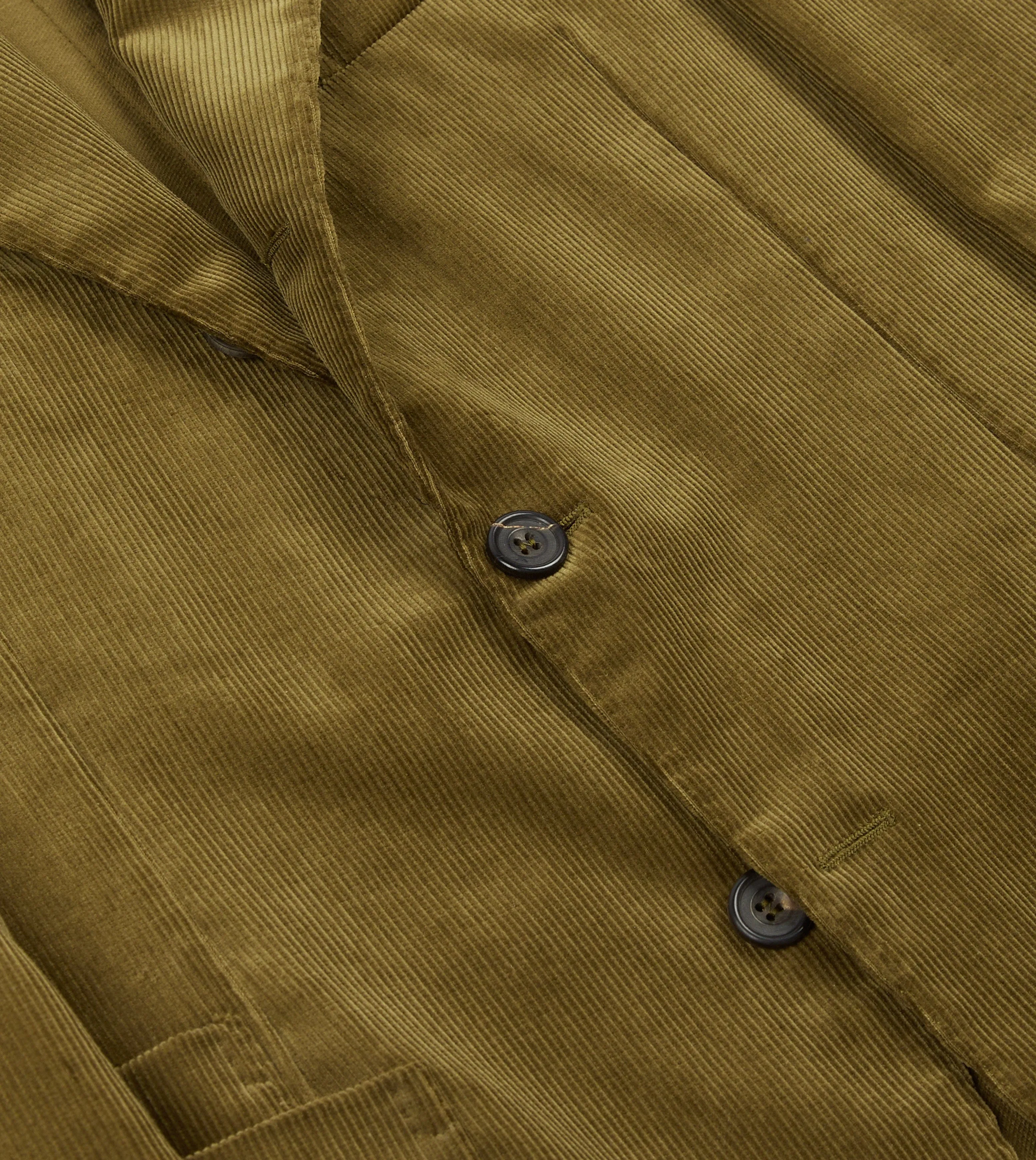 Olive Green Mid-Wale Cotton Corduroy Tailored Jacket sold by Drake's London product image thumbnail 4