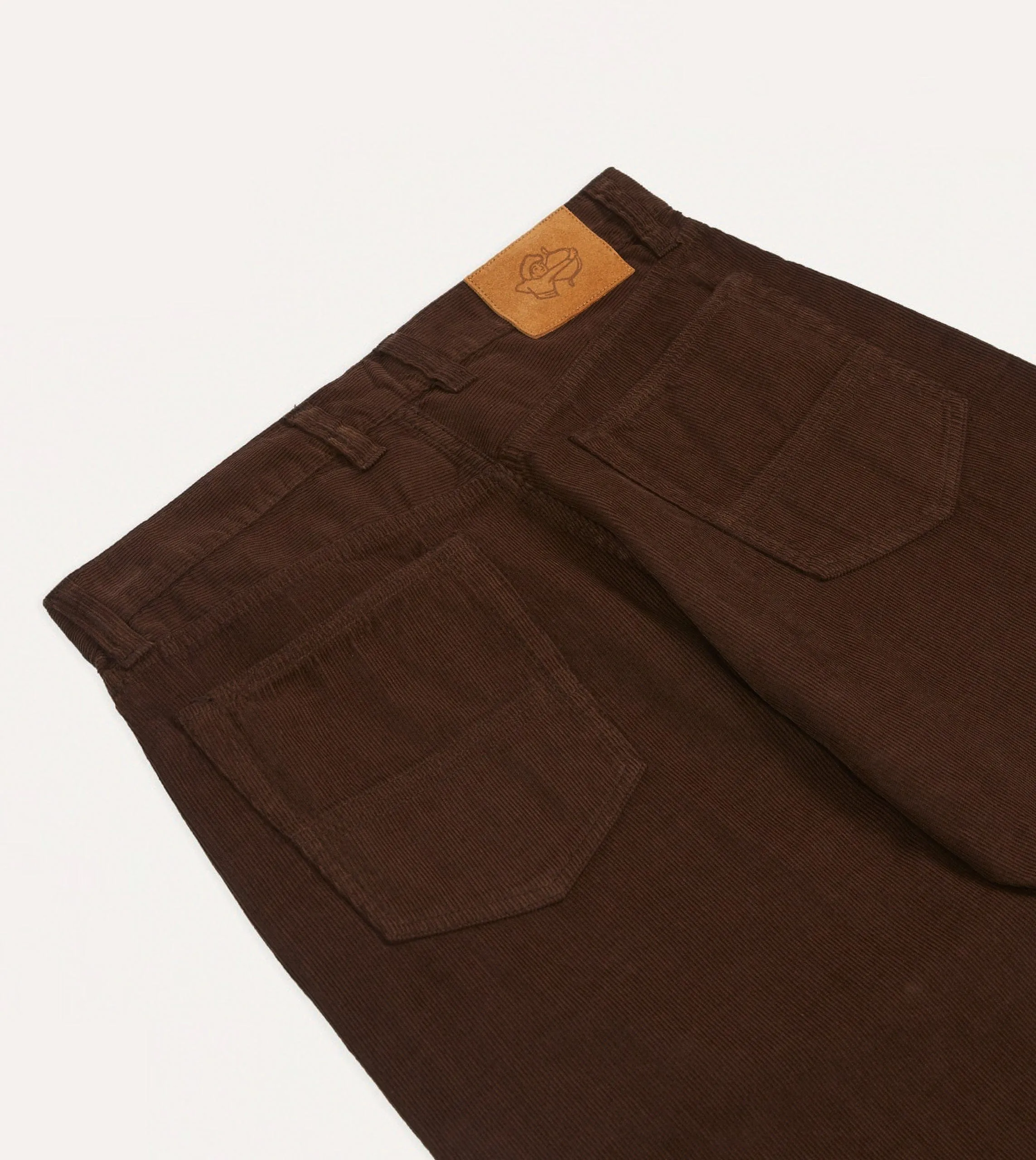 Brown Japanese Selvedge Needlecord Five-Pocket Trousers sold by Drake's London product image thumbnail 5