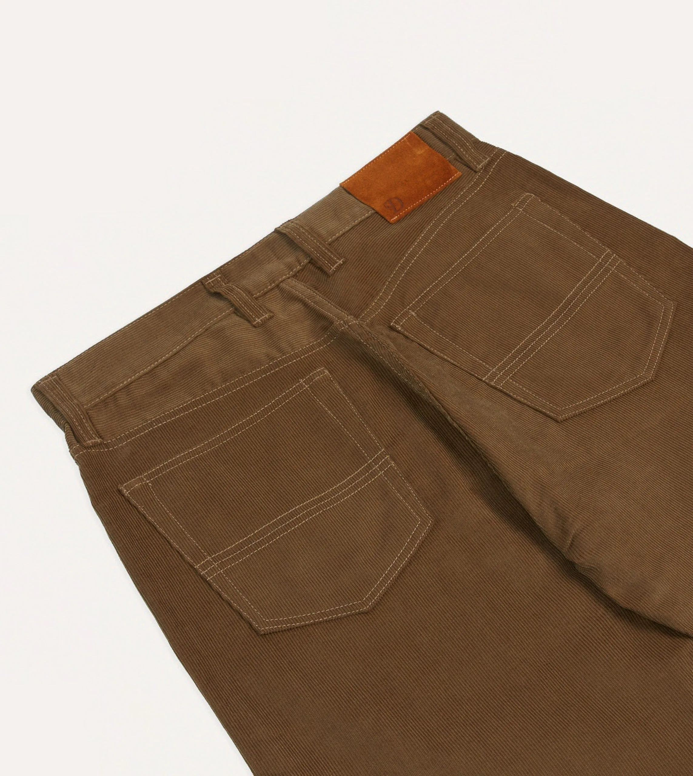 Tan Japanese Selvedge Needlecord Five-Pocket Trousers sold by Drake's London product image thumbnail 5