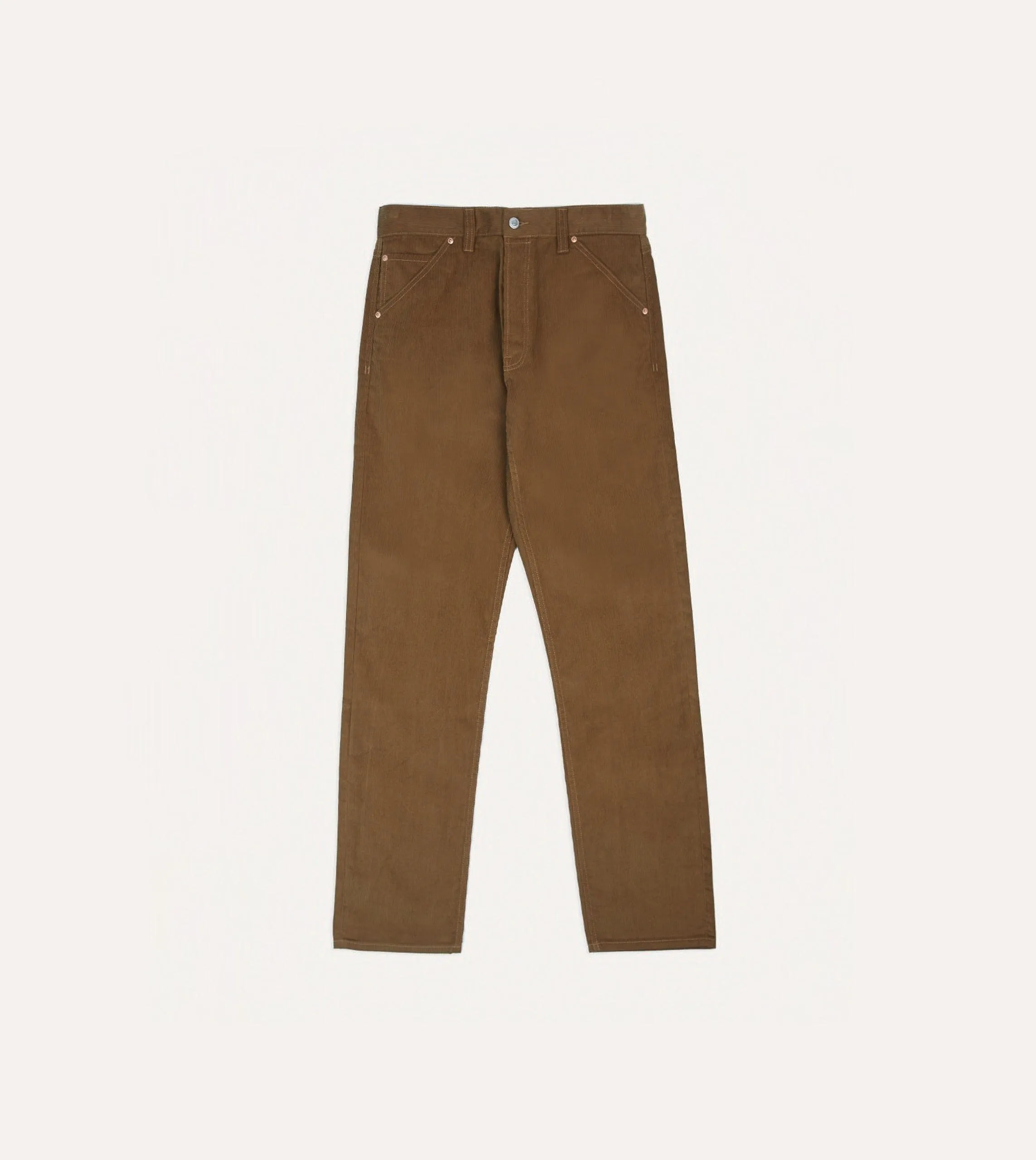 Tan Japanese Selvedge Needlecord Five-Pocket Trousers sold by Drake's London product image thumbnail 3
