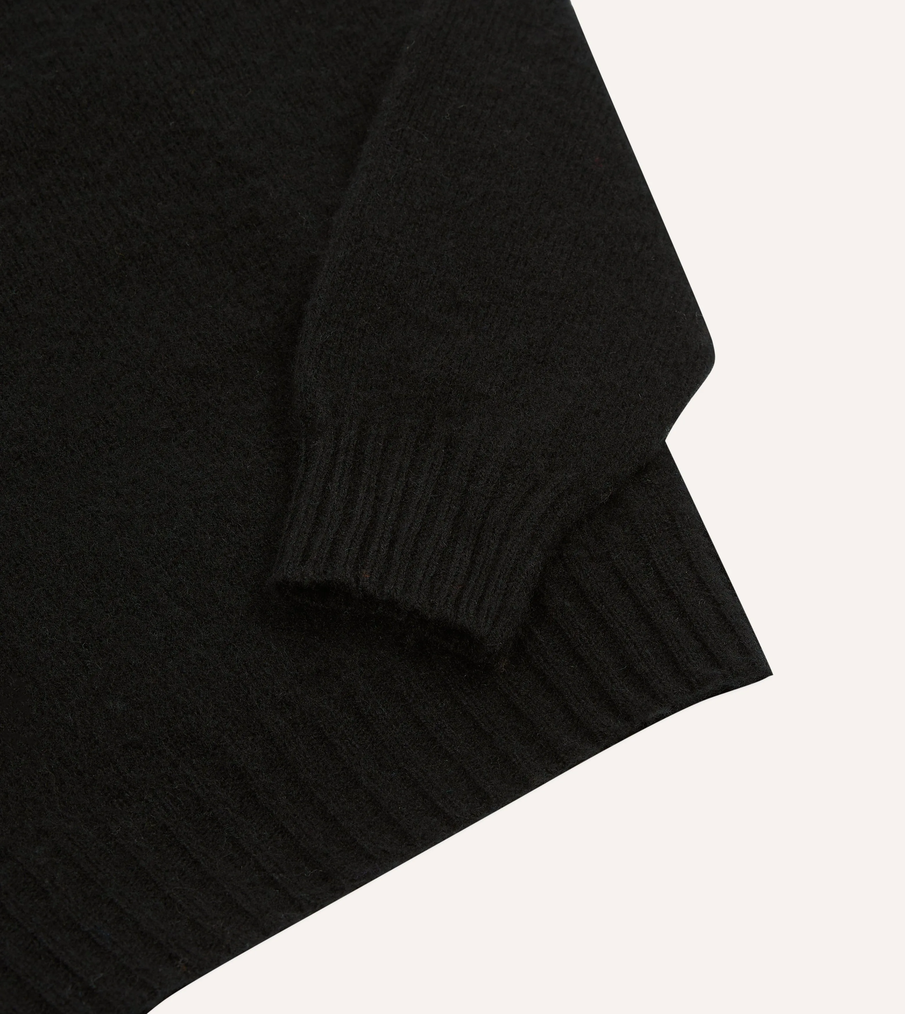 Black Brushed Shetland Crew Neck Jumper sold by Drake's London product image thumbnail 4