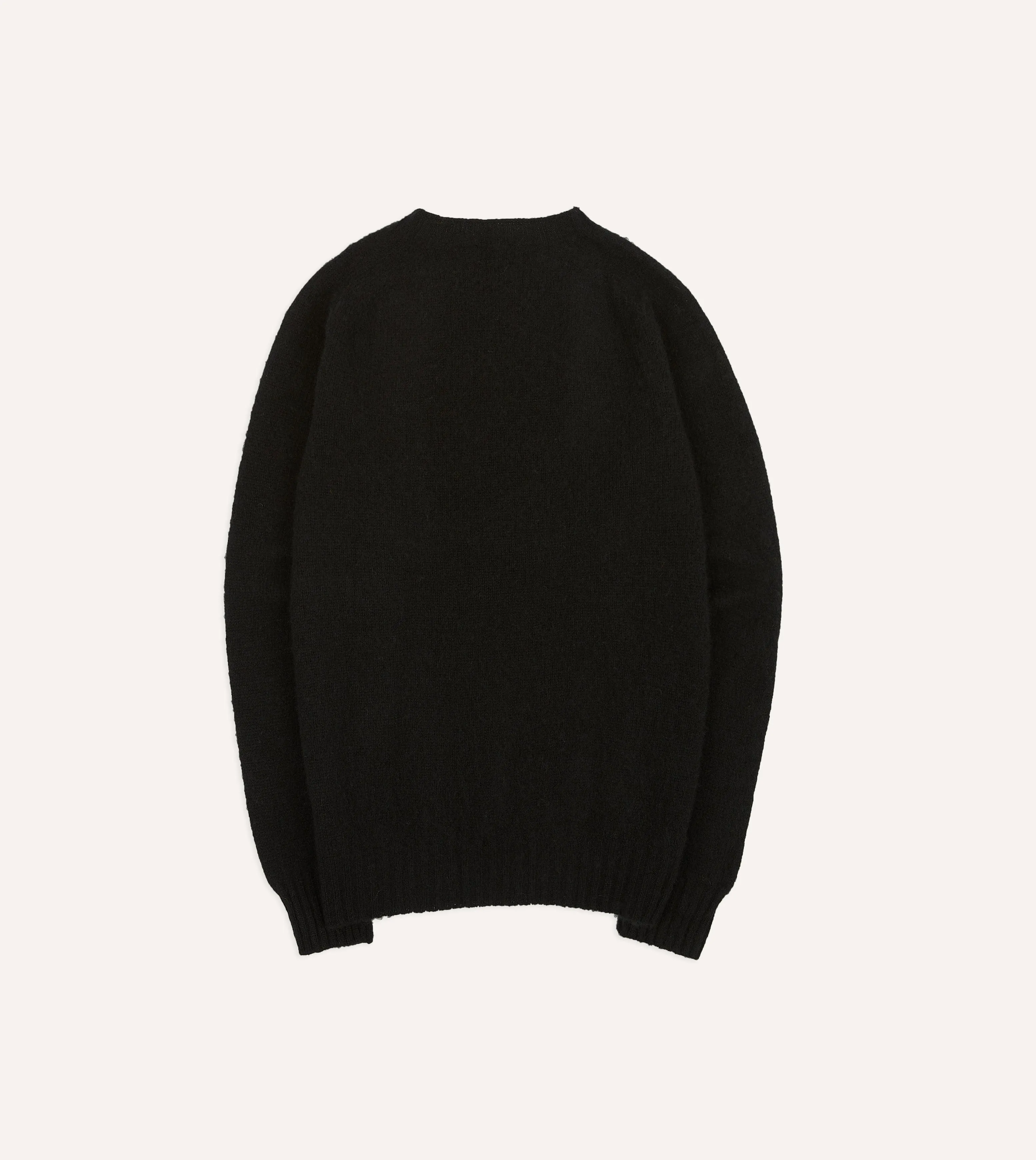 Black Brushed Shetland Crew Neck Jumper sold by Drake's London product image thumbnail 5