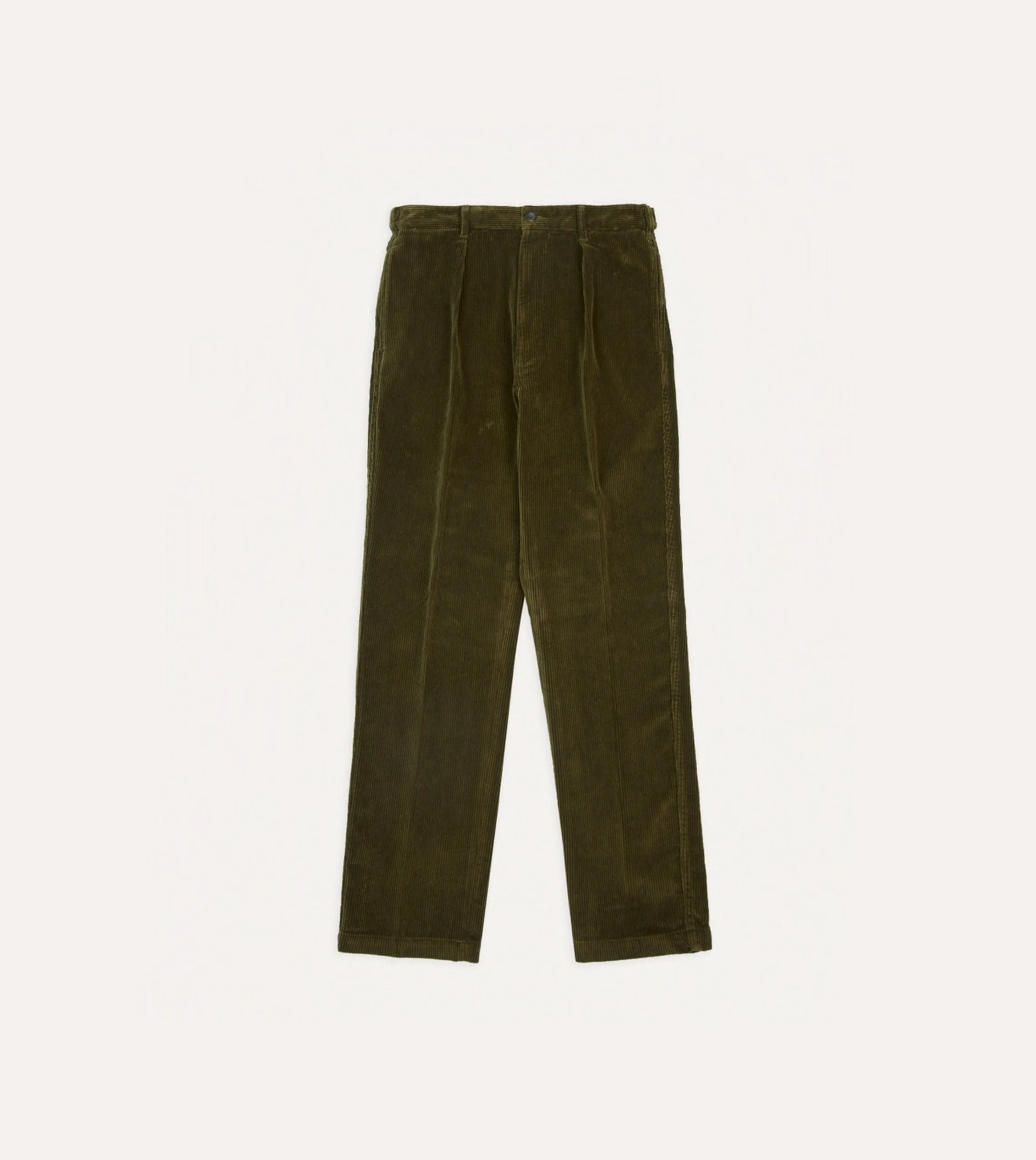 Olive Cotton Corduroy Games Trousers sold by Drake's London product image thumbnail 3
