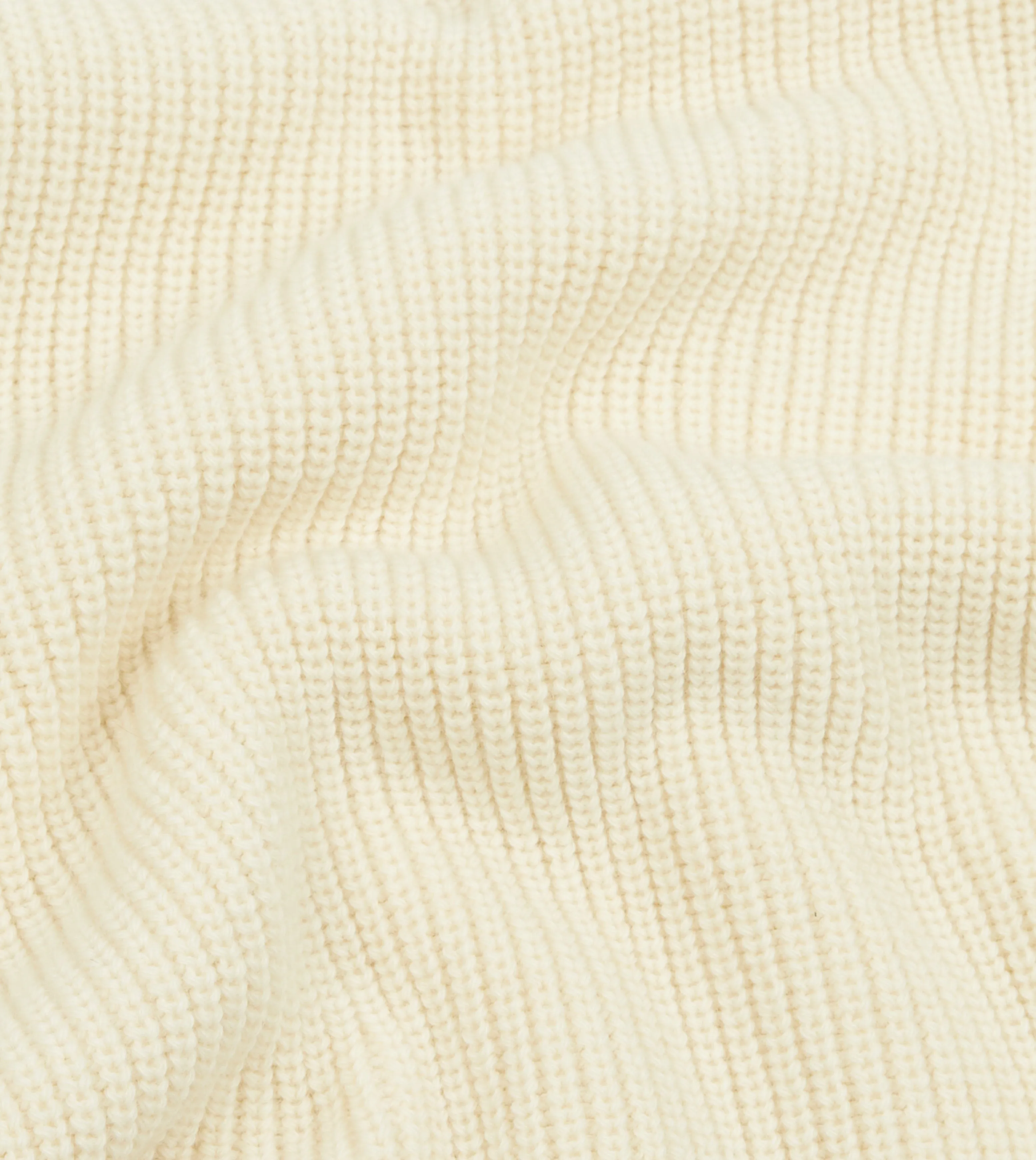 Ecru Alpaca Lambswool Ribbed Integral Collar Jumper sold by Drake's London product image thumbnail 2